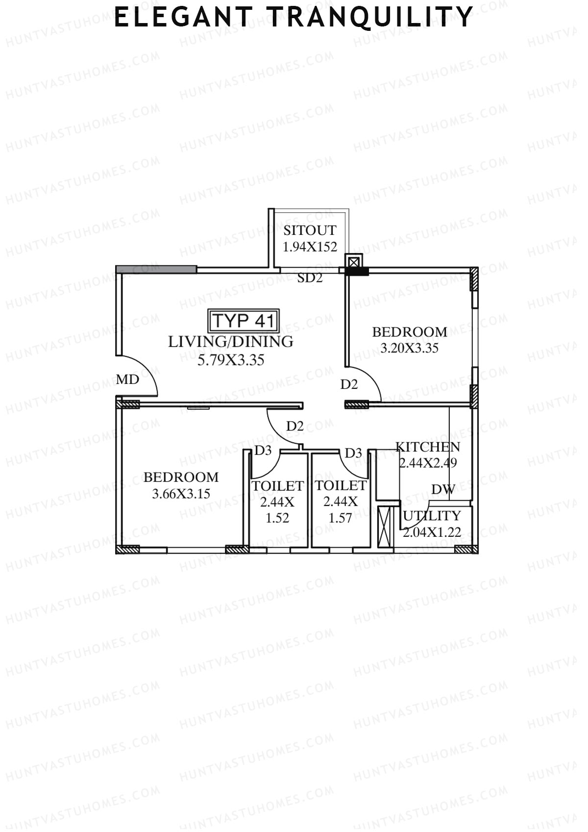 Elegant Tranquility Block A Unit 41 Floor Plan