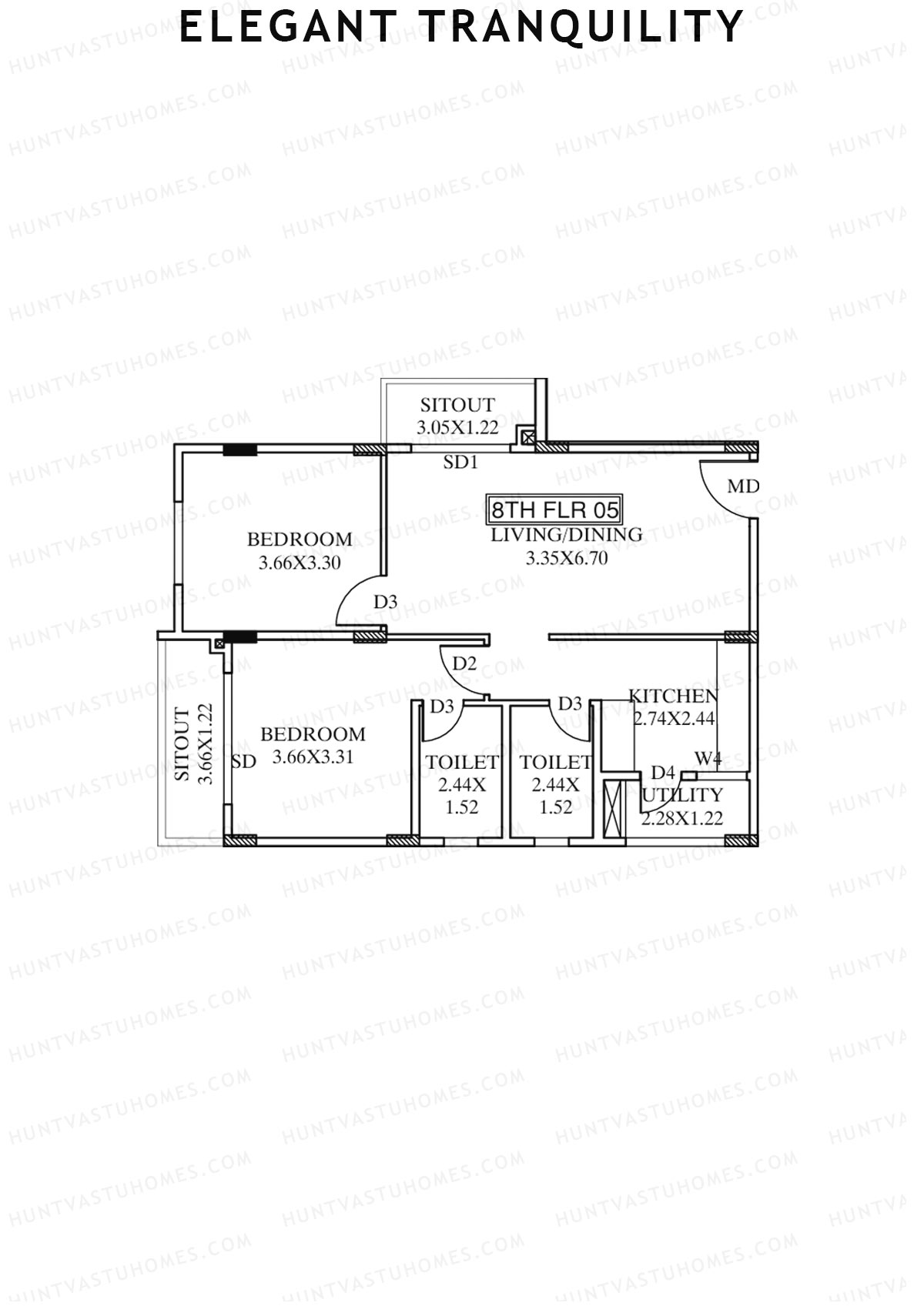 Elegant Tranquility Block A Unit 5 Floor Plan