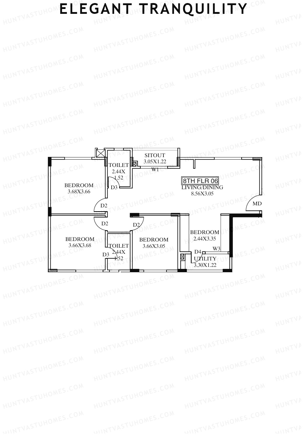 Elegant Tranquility Block A Unit 6 Floor Plan