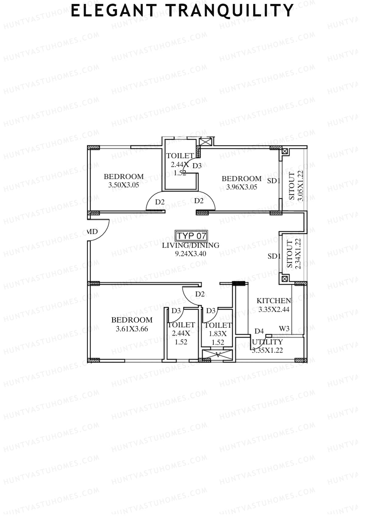 Elegant Tranquility Block A Unit 7 Floor Plan