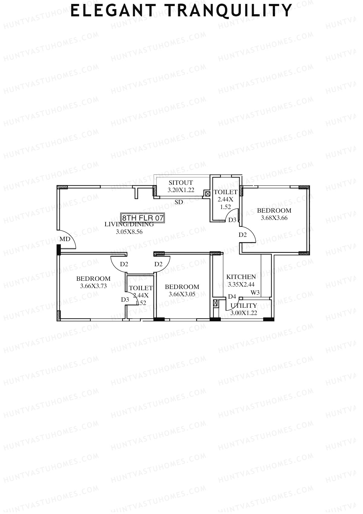 Elegant Tranquility Block A Unit 7 Floor Plan