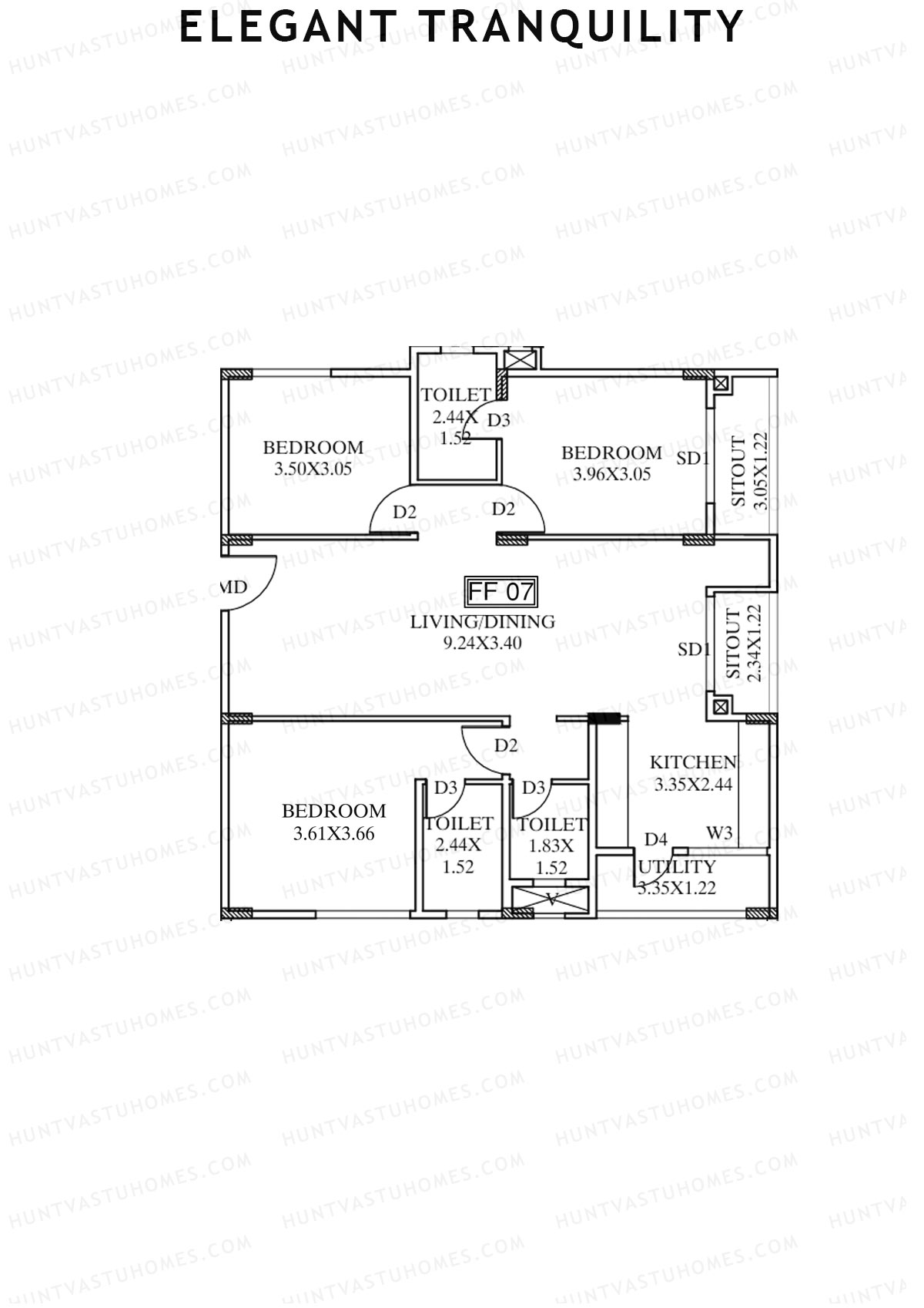 Elegant Tranquility Block A Unit 7 Floor Plan