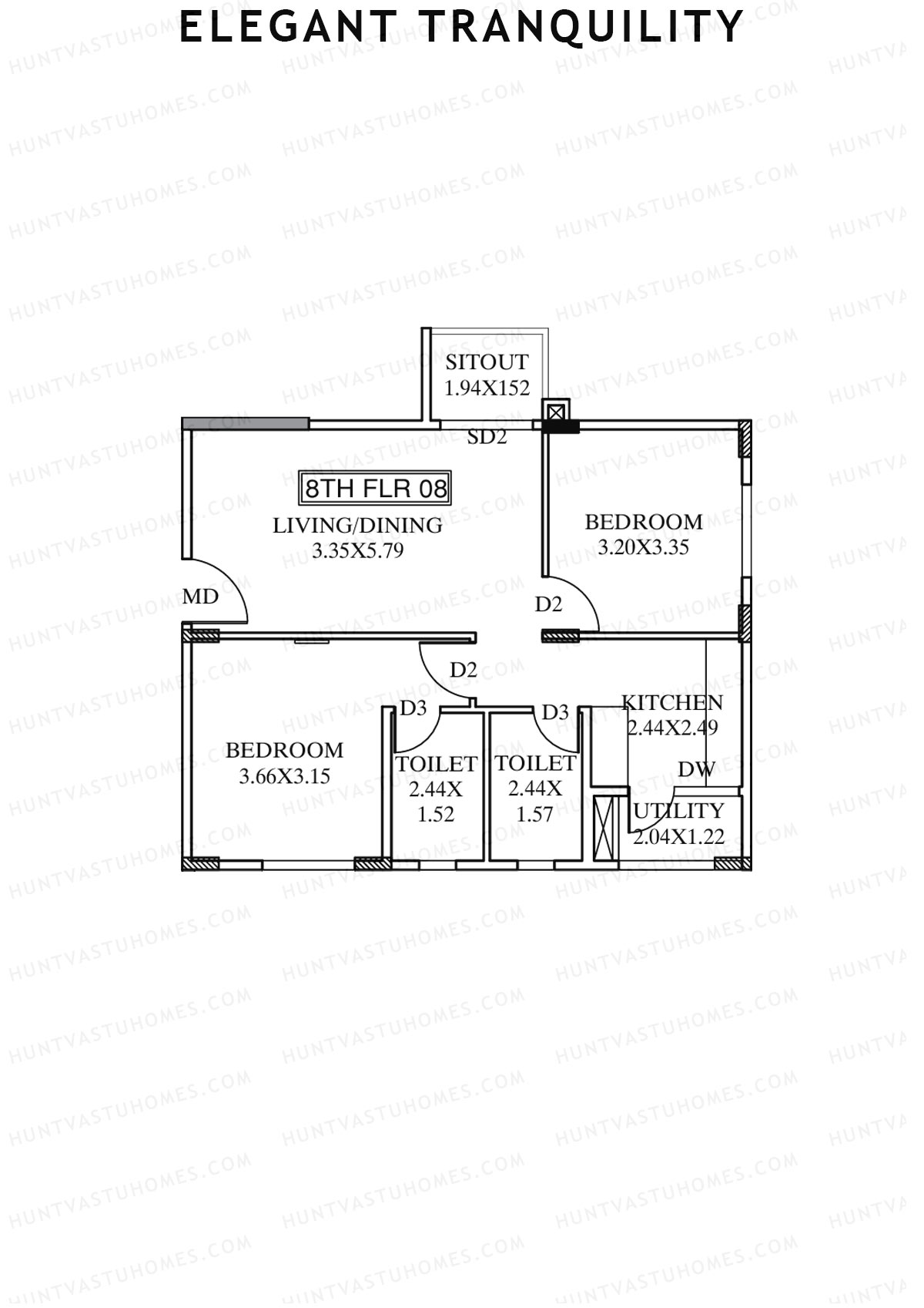 Elegant Tranquility Block A Unit 8 Floor Plan