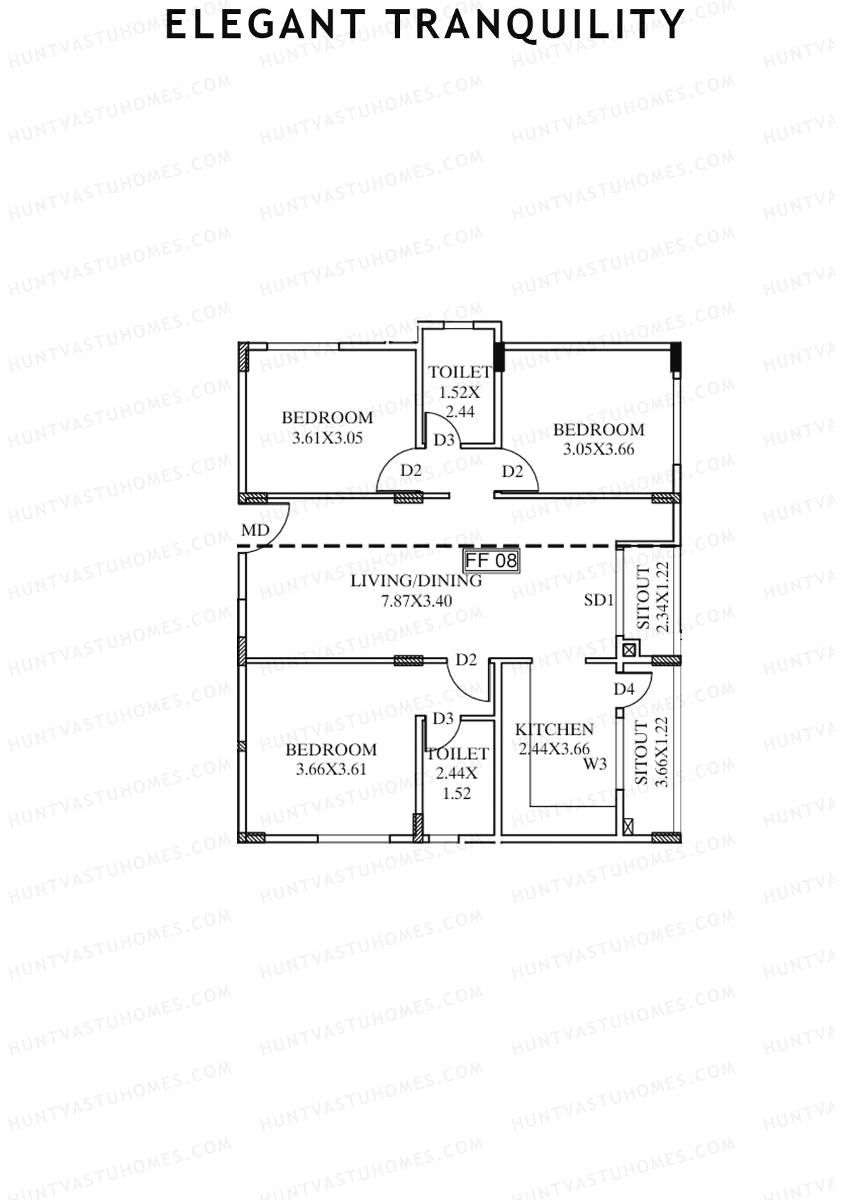Elegant Tranquility Block A Unit 8 Floor Plan