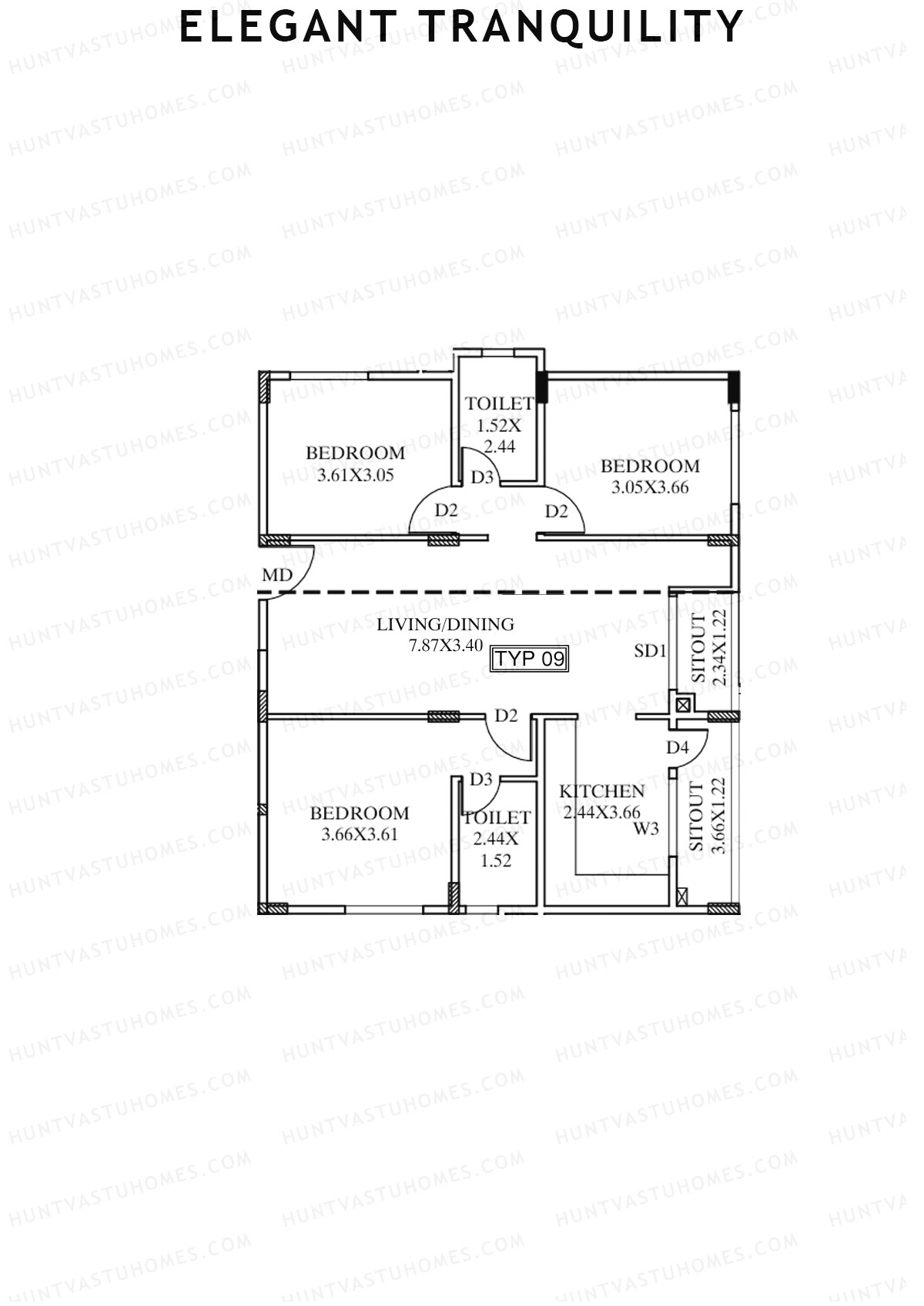 Elegant Tranquility Block A Unit 9 Floor Plan