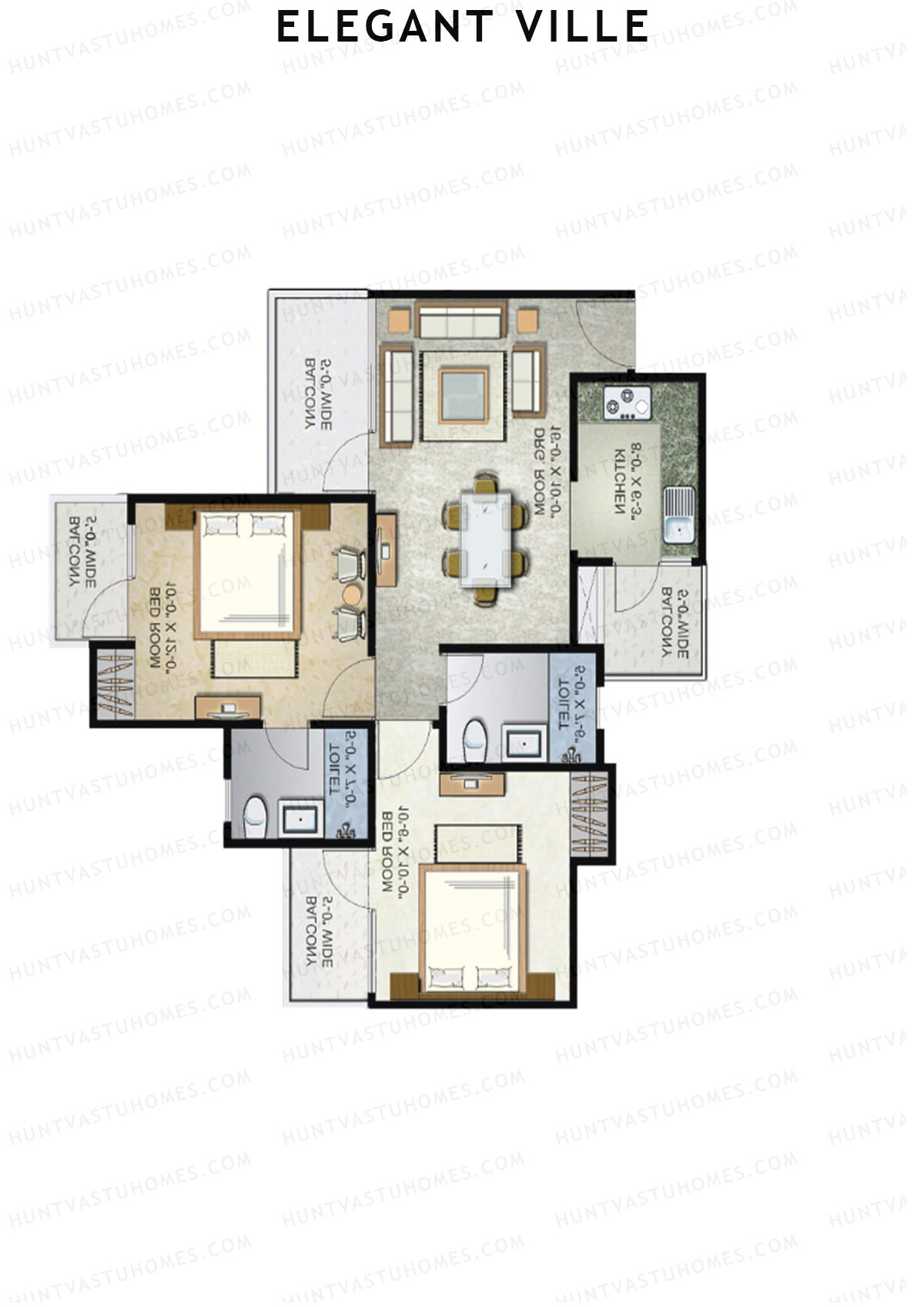 Elegant Ville Tower A Unit 1 (Type 1) Floor Plan