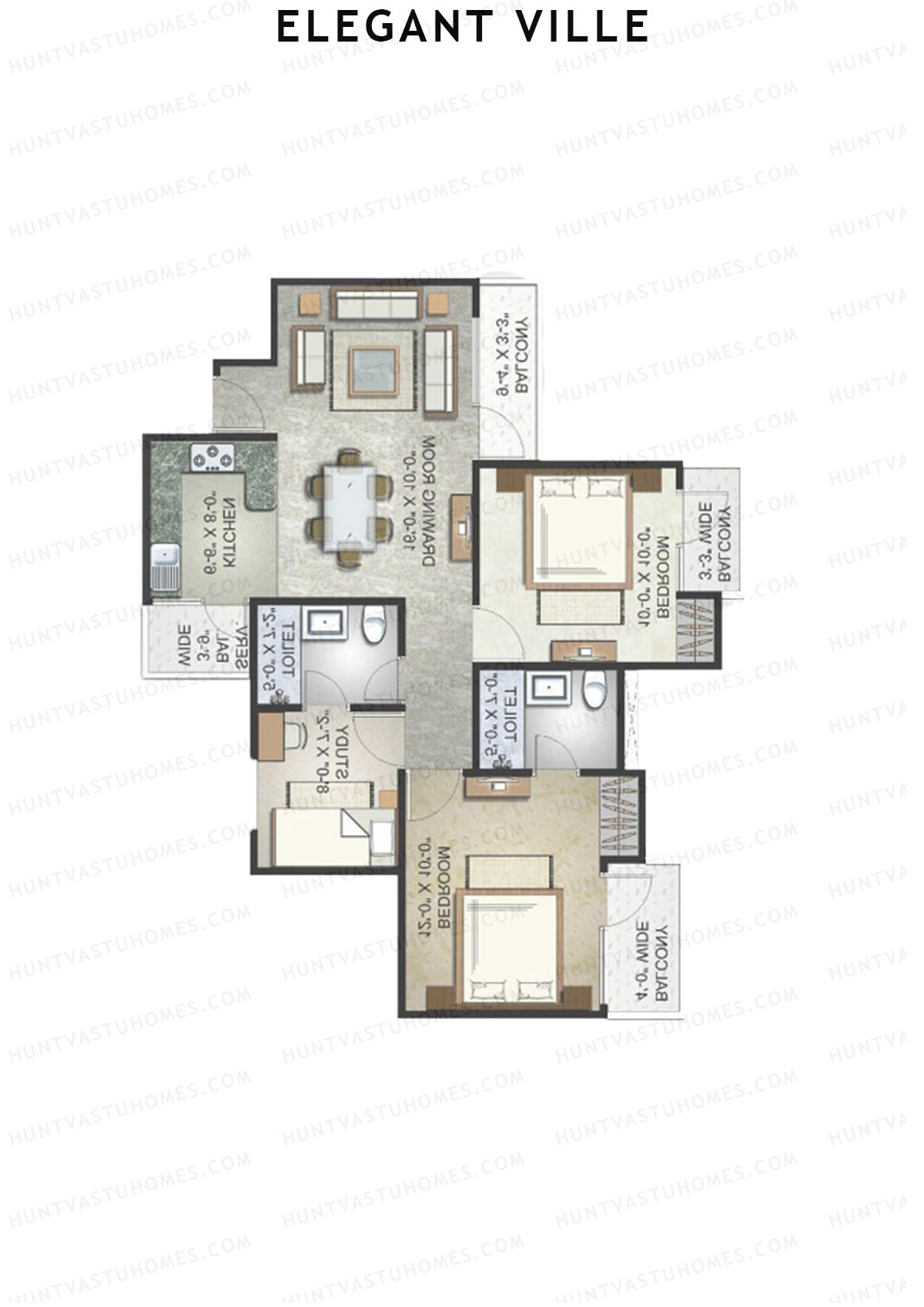Elegant Ville Tower C Unit 5 (Type 2) Floor Plan
