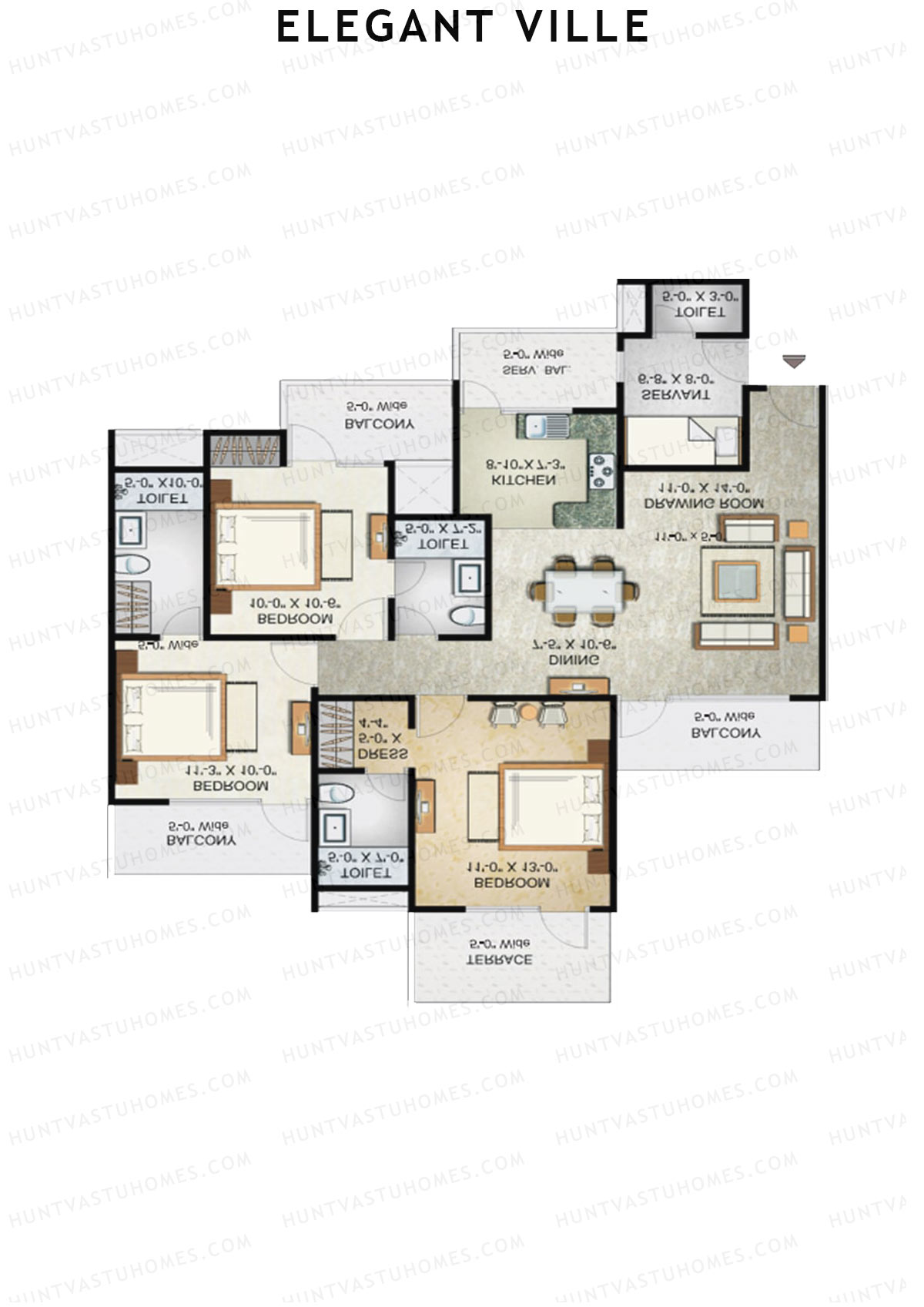 Elegant Ville Tower F Unit 4 (Type 4) Floor Plan