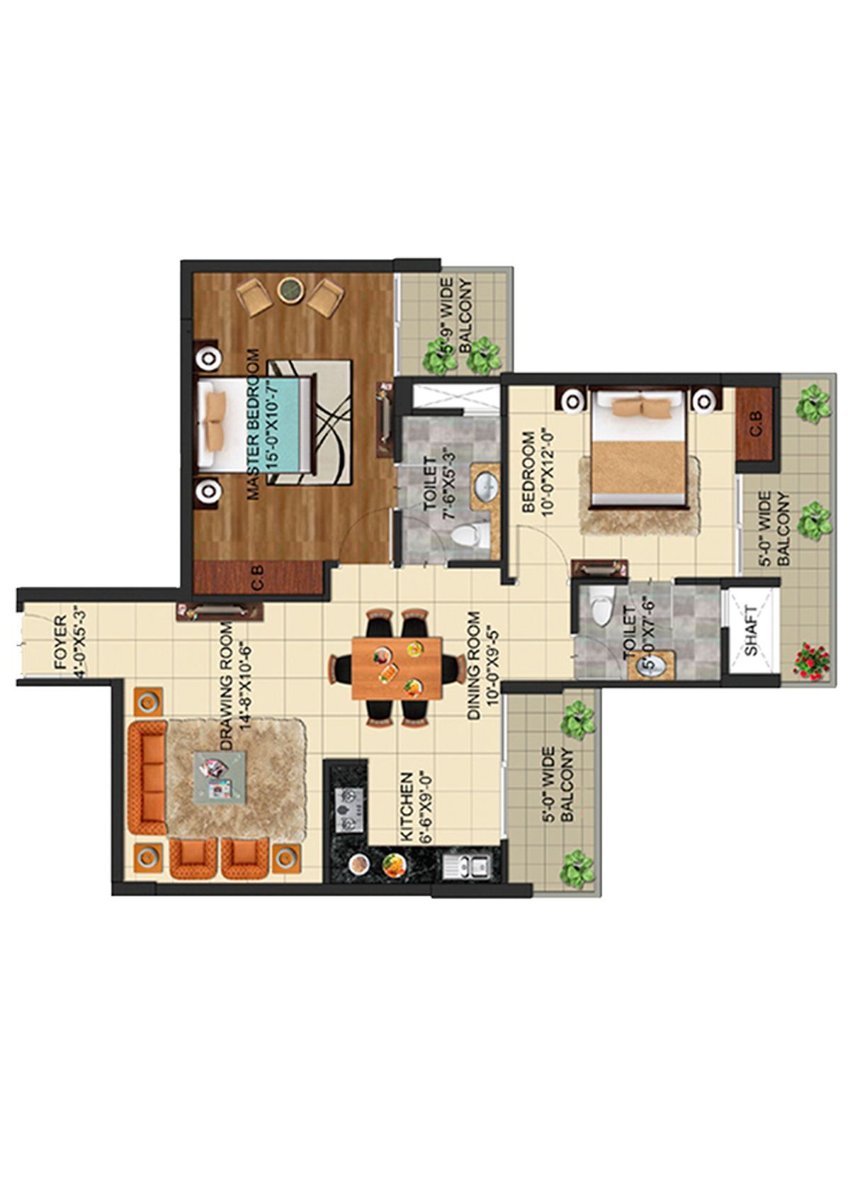 Elite Golf Greens Tower D Unit 3 Floor Plan