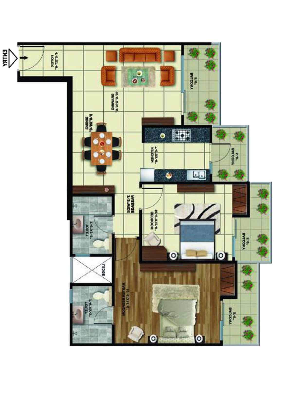 Elite Golf Greens Tower D Unit 4 Floor Plan