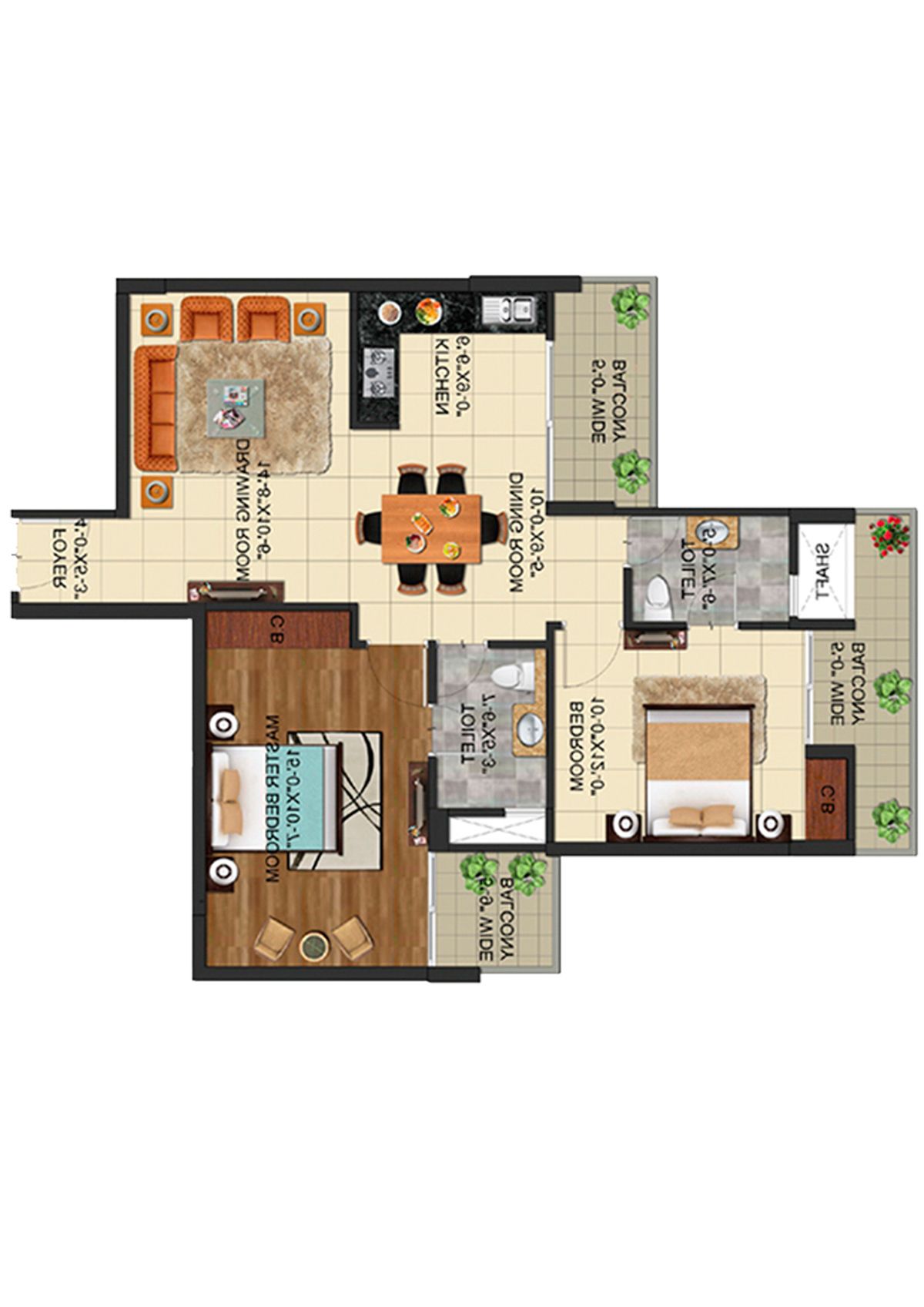 Elite Golf Greens Tower E Unit 3 Floor Plan