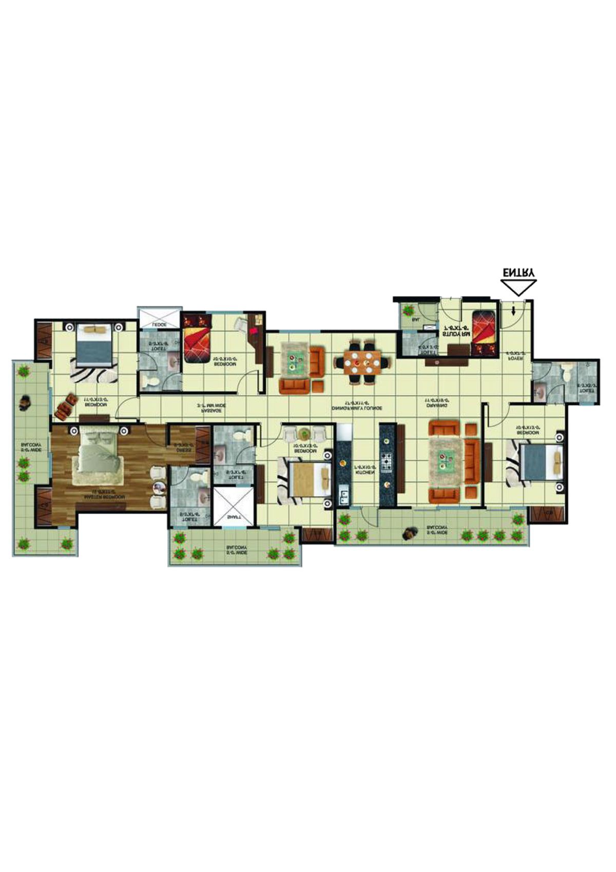 Elite Golf Greens Tower H Unit 2 Floor Plan