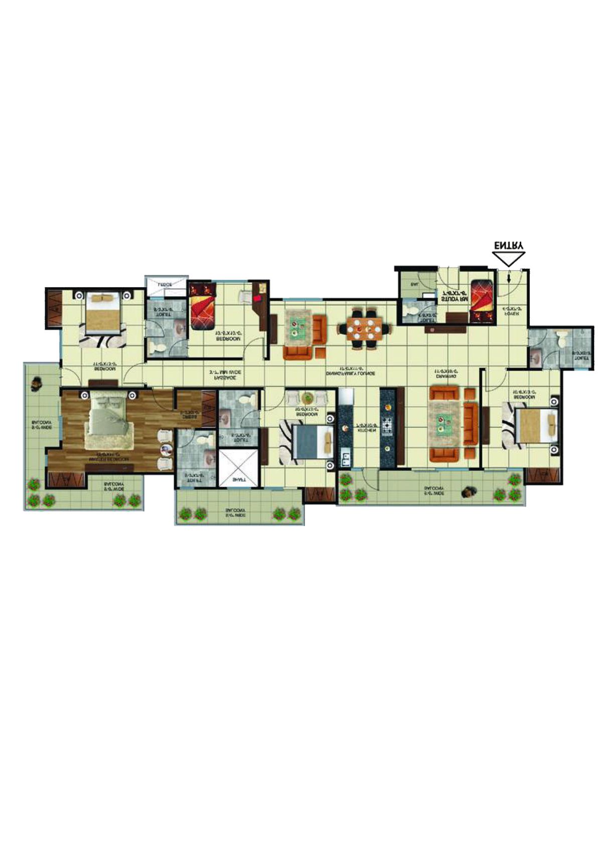Elite Golf Greens Tower H Unit 2 Floor Plan