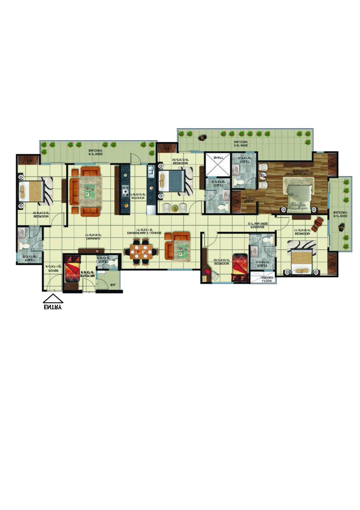 Elite Golf Greens Tower H Unit 4 Floor Plan