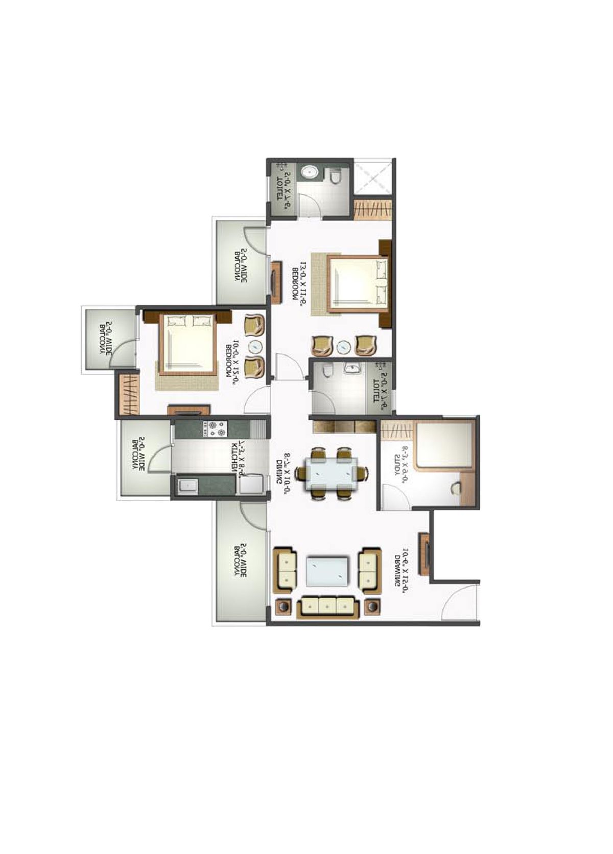 Elite Homz Tower D Unit 5, Type I Floor Plan