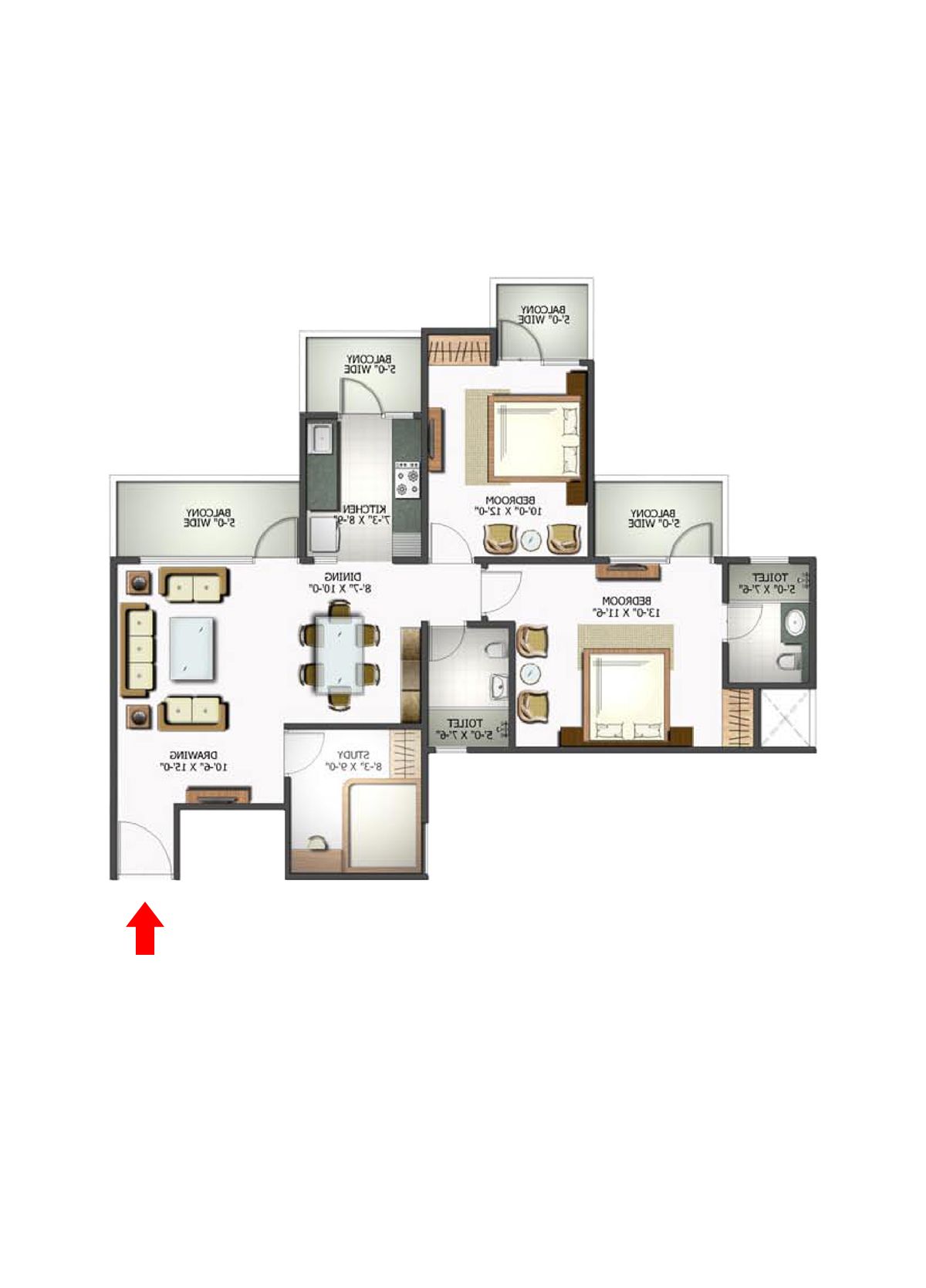 Elite Homz Tower E Unit 2, Type I Floor Plan