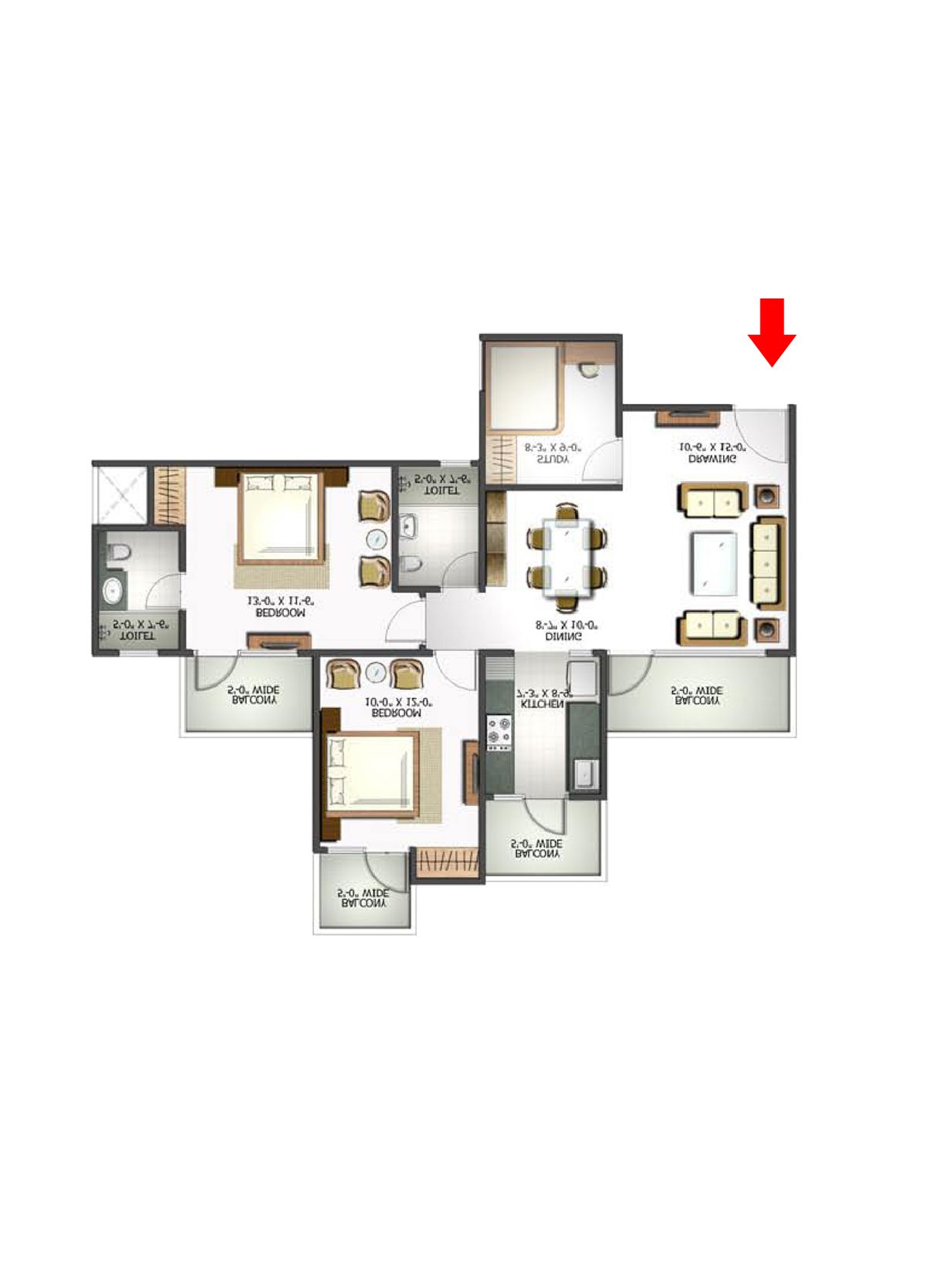 Elite Homz Tower E Unit 4, Type I Floor Plan