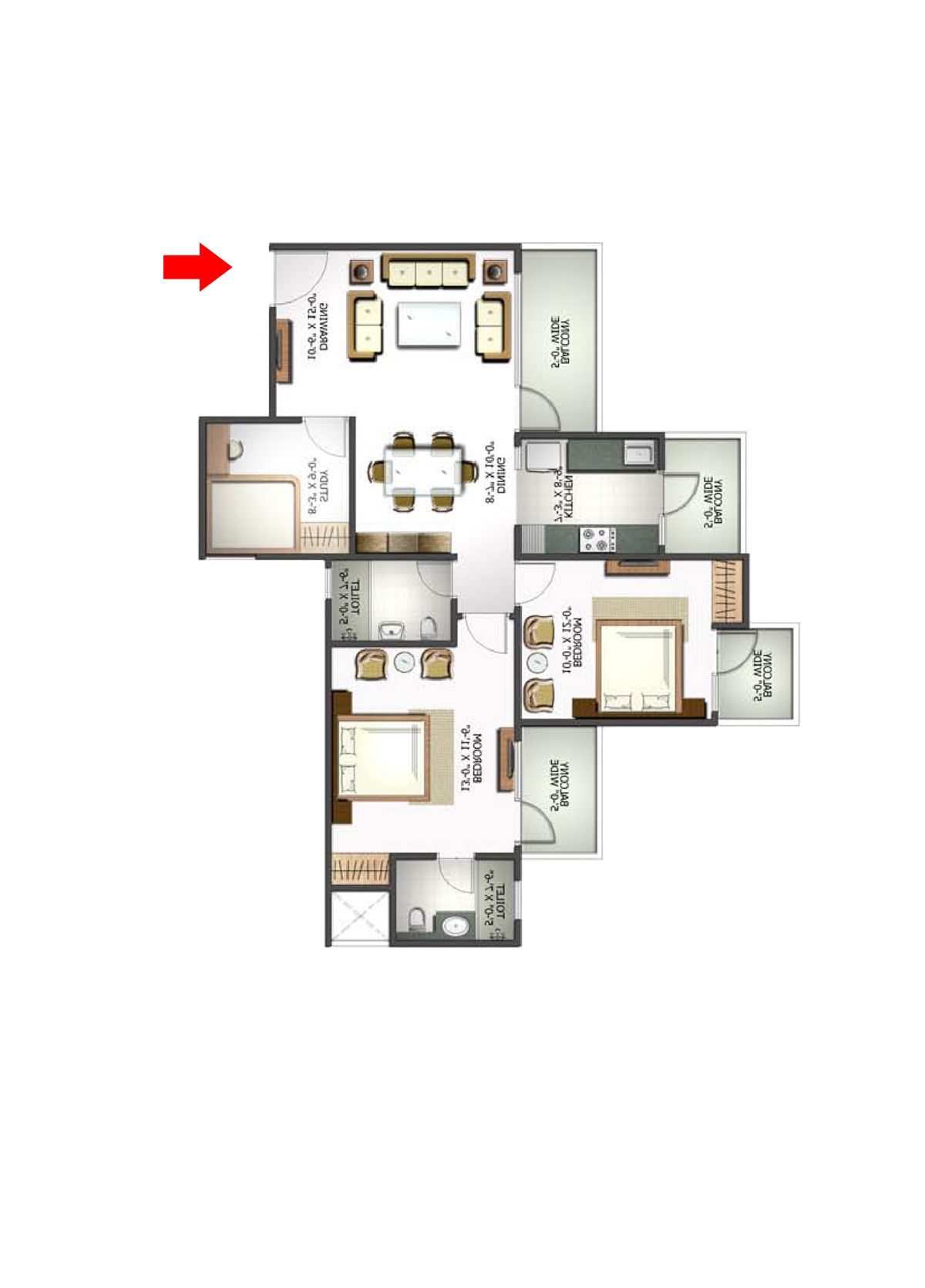 Elite Homz Tower E Unit 6, Type I Floor Plan