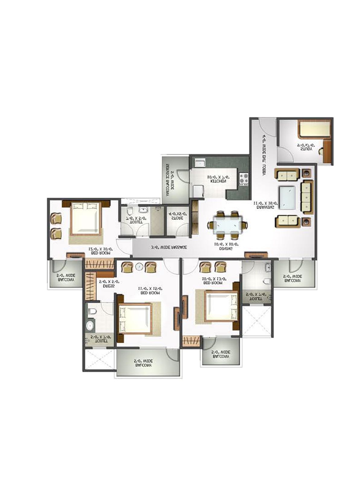 Elite Homz Tower A Unit 3, Type III Floor Plan