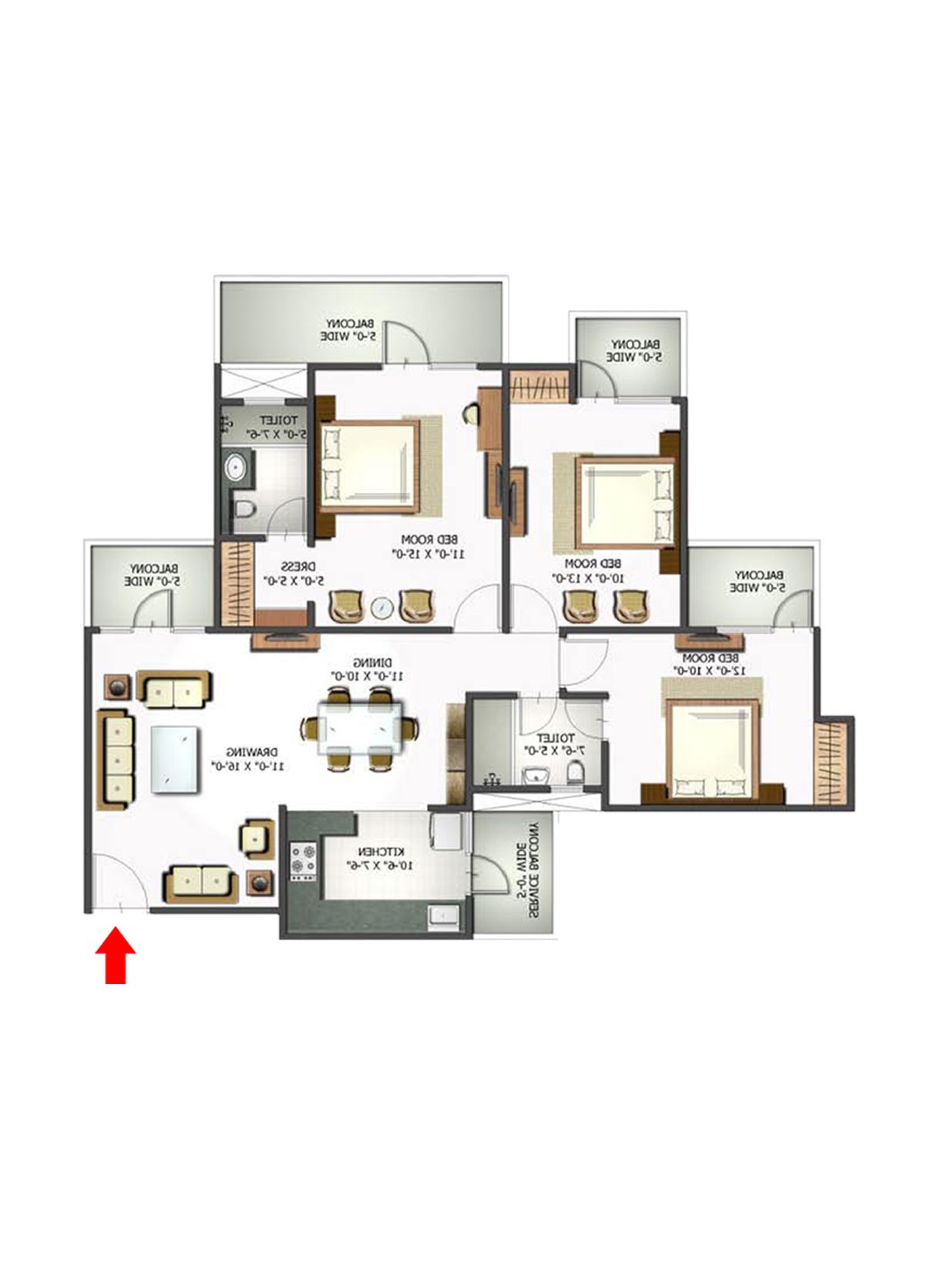 Elite Homz Tower C Unit 1, Type II Floor Plan
