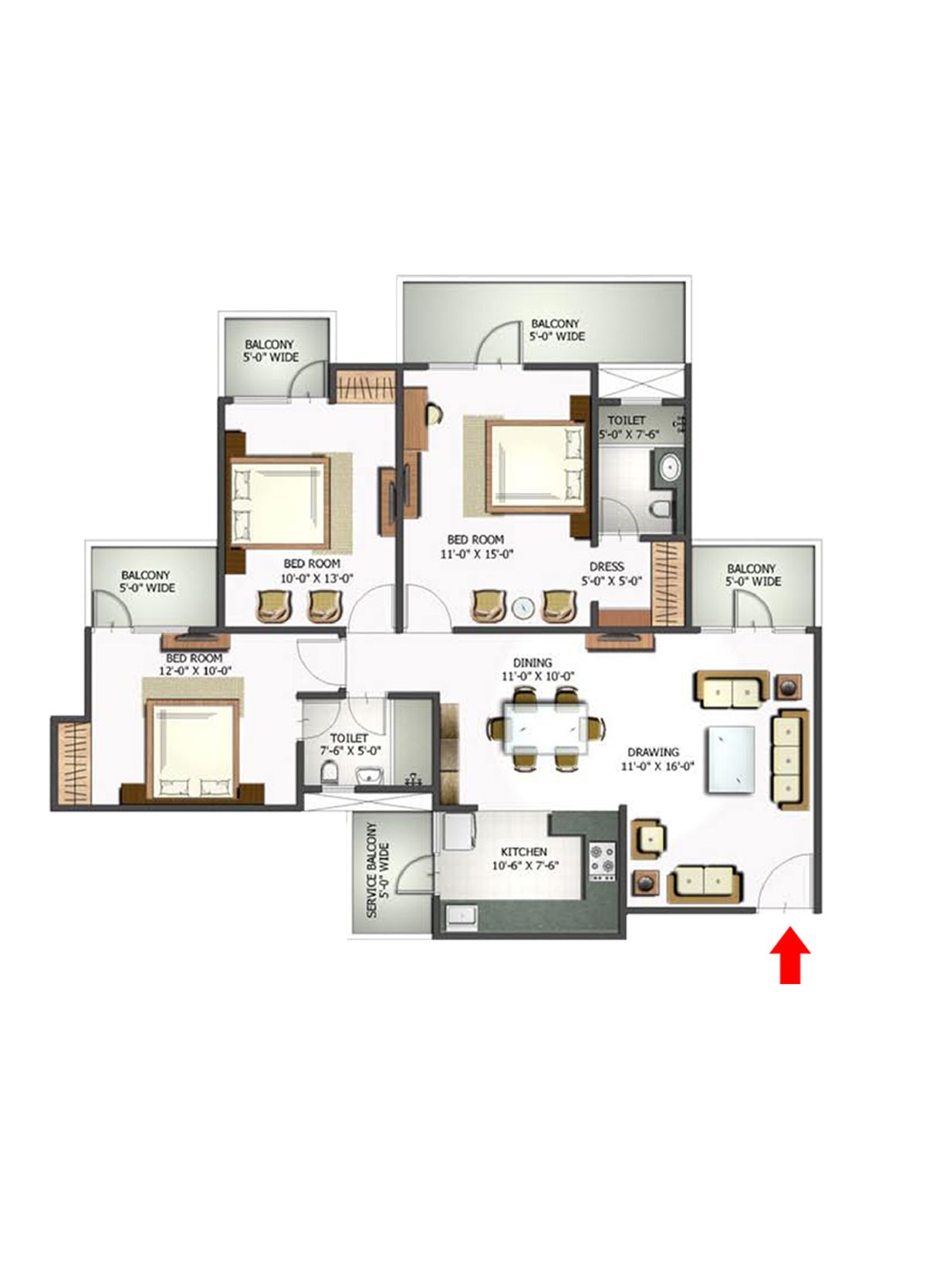 Elite Homz Tower C Unit 4, Type II Floor Plan