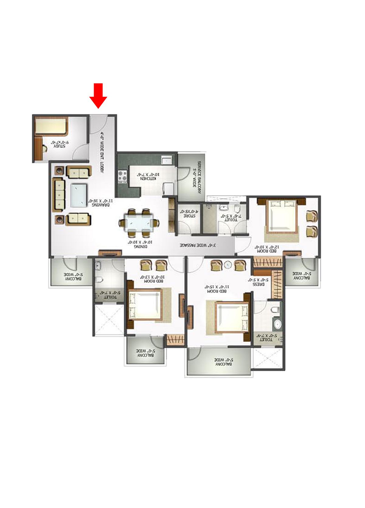 Elite Homz Tower G Unit 1, Type III Floor Plan