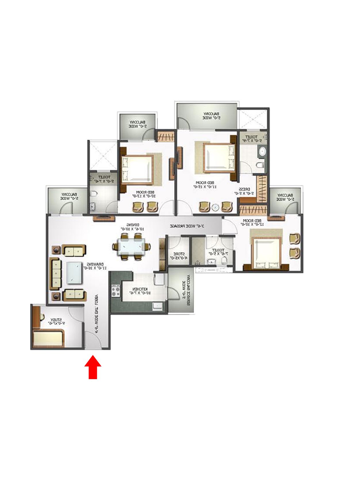 Elite Homz Tower H Unit 2, Type III Floor Plan