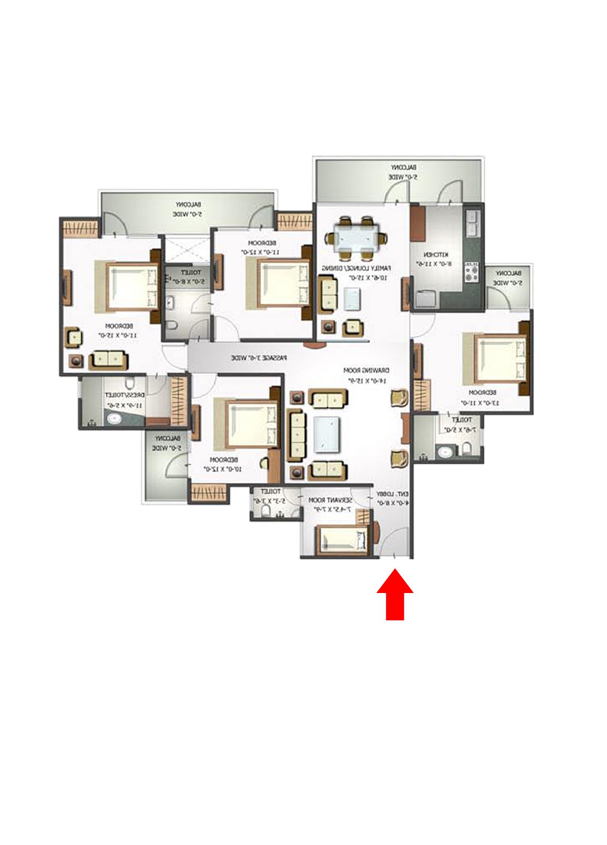 Elite Homz Tower A Unit 4, Type IV Floor Plan