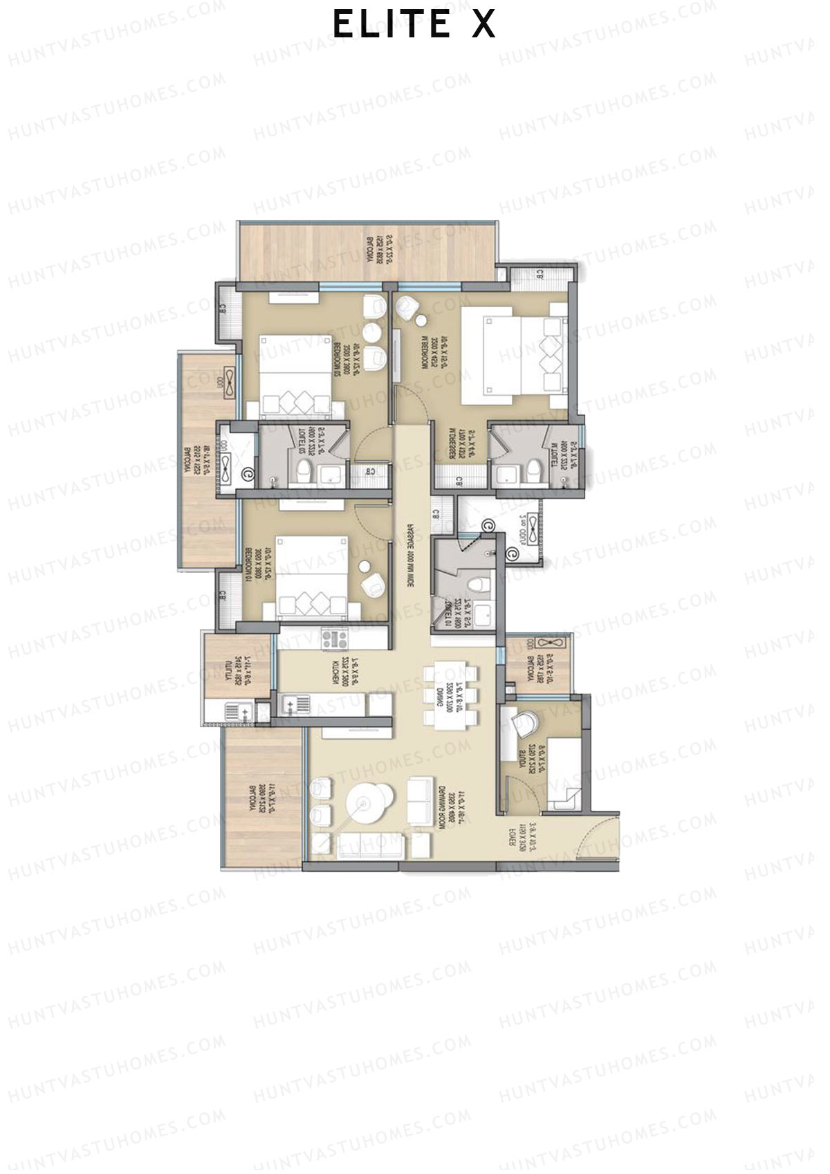 Elite X Tower G Unit 2 Floor Plan