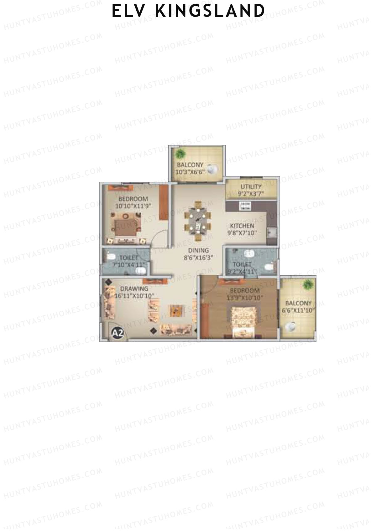 ELV Kingsland Block A Unit 2 Floor Plan
