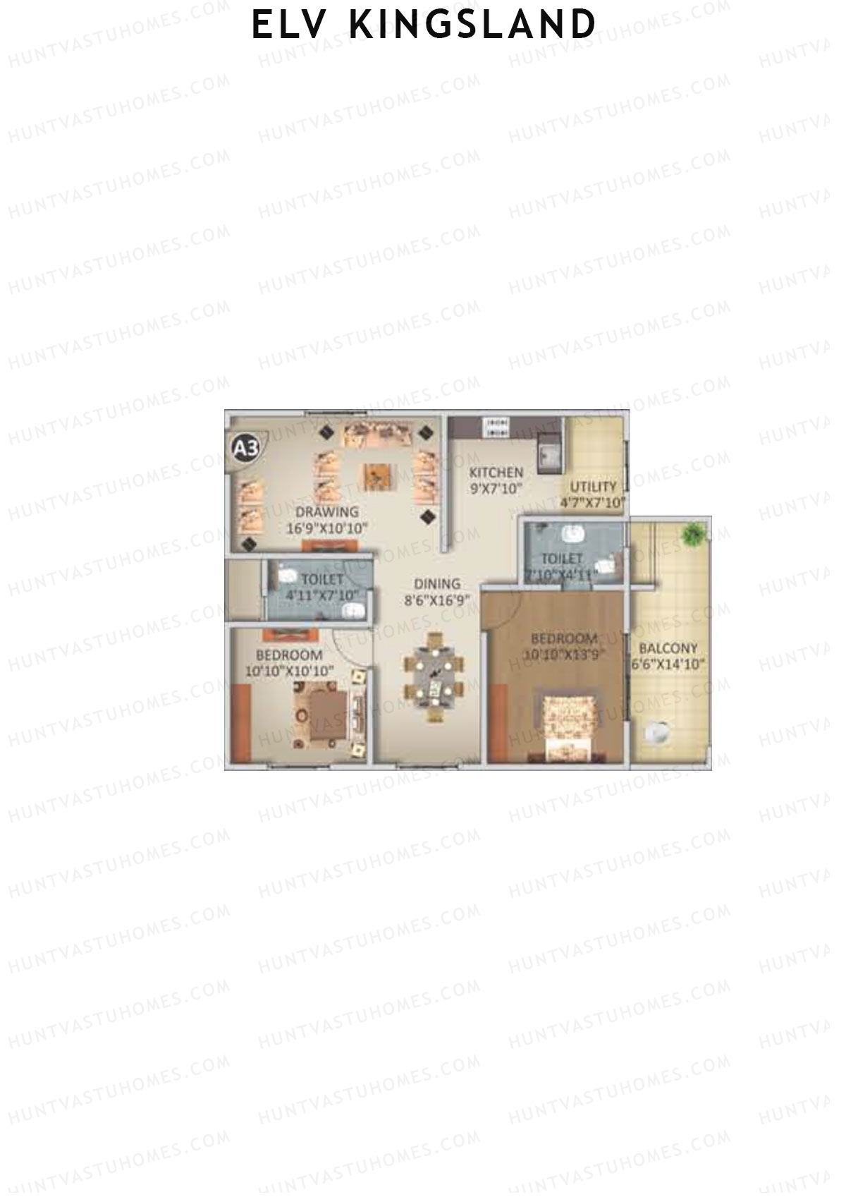 ELV Kingsland Block A Unit 3 Floor Plan