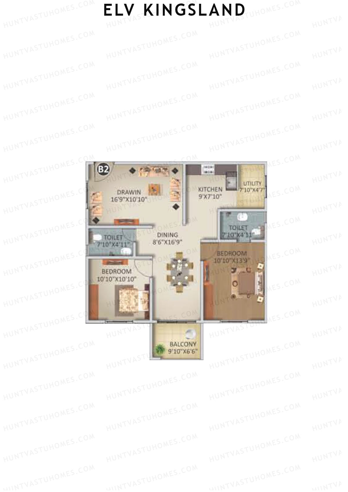 ELV Kingsland Block B Unit 2 Floor Plan