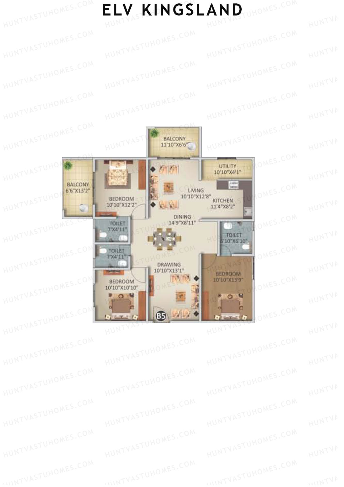 ELV Kingsland Block B Unit 5 Floor Plan