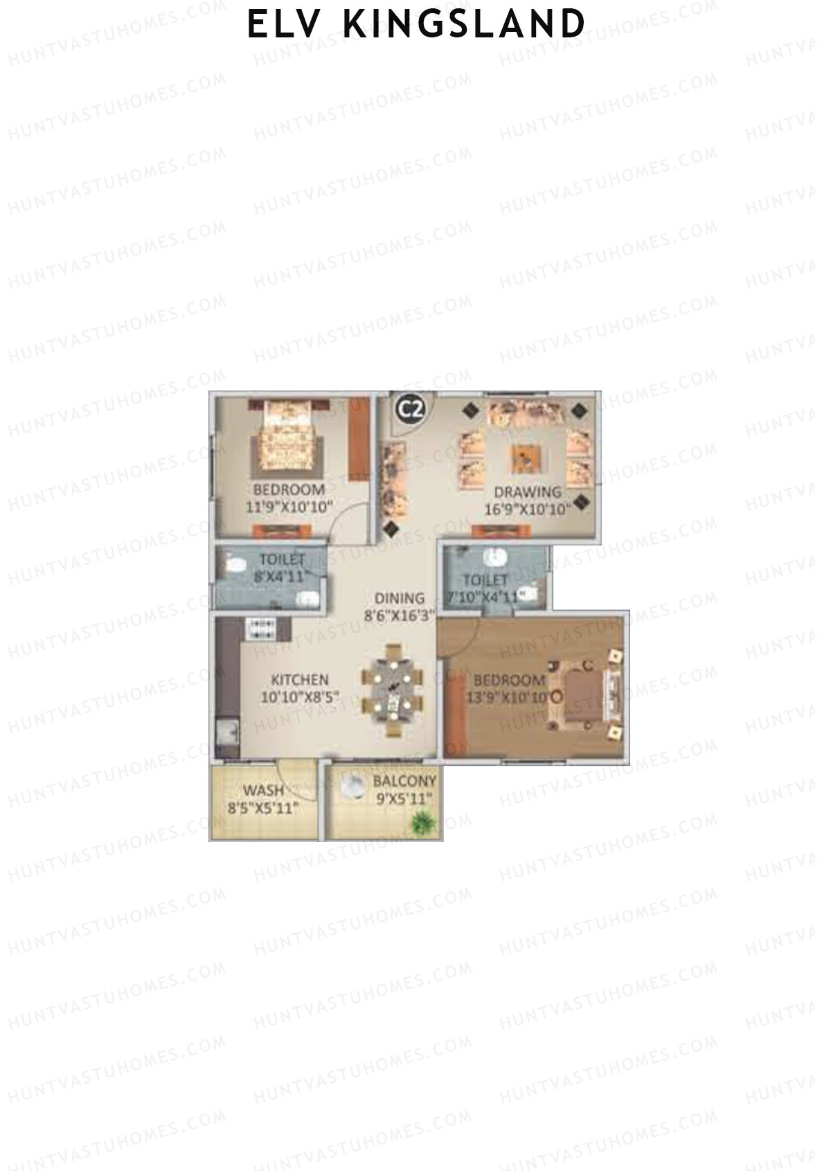 ELV Kingsland Block C Unit 2 Floor Plan