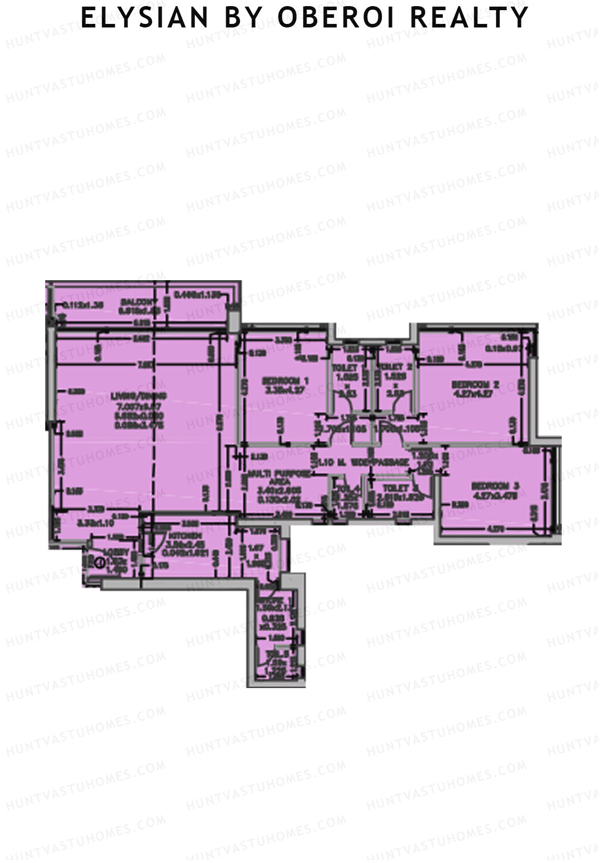 Elysian by Oberoi Realty Tower A Unit 4 Floor Plan