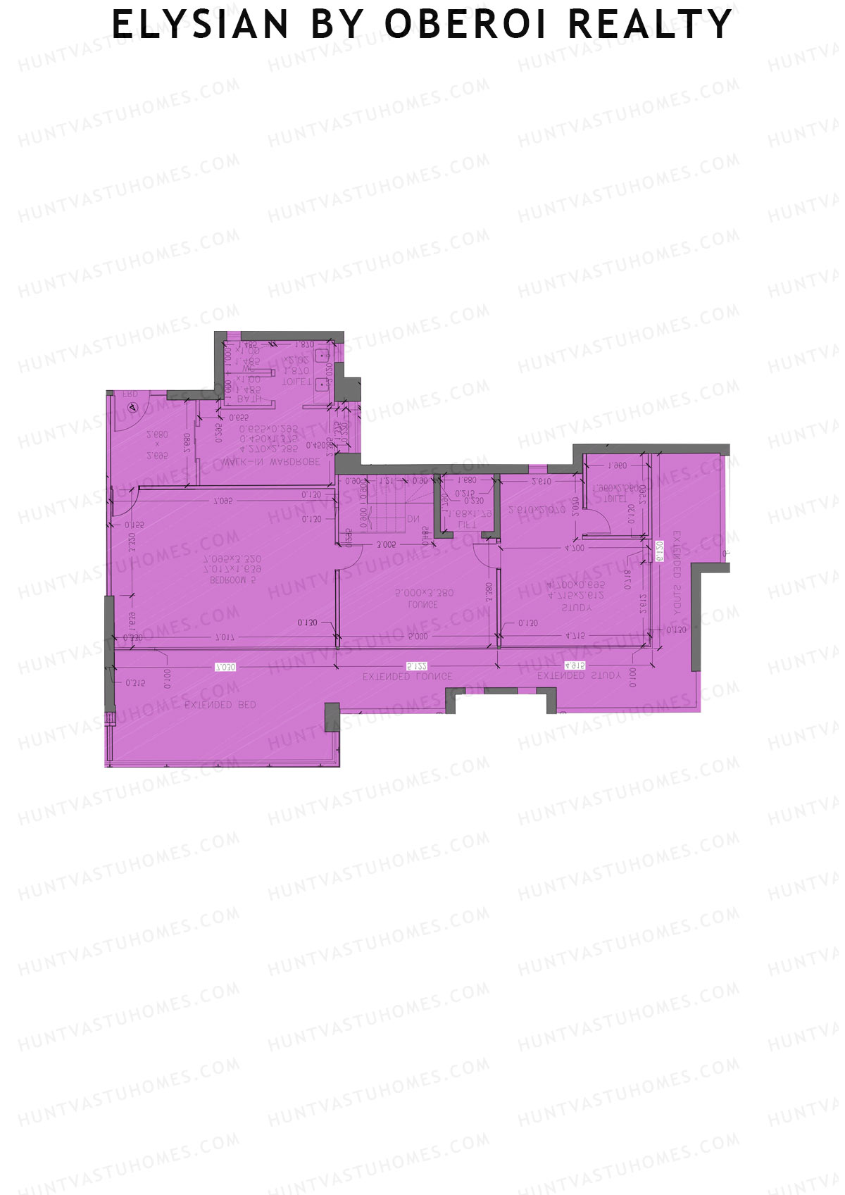 Elysian by Oberoi Realty Tower C Unit 1 (Type PH) Floor Plan