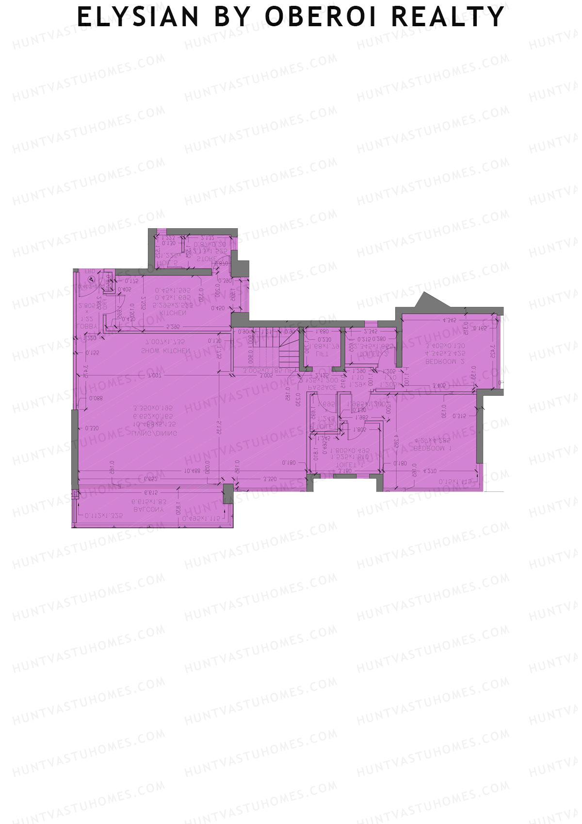 Elysian by Oberoi Realty Tower C Unit 1 (Type PH) Floor Plan