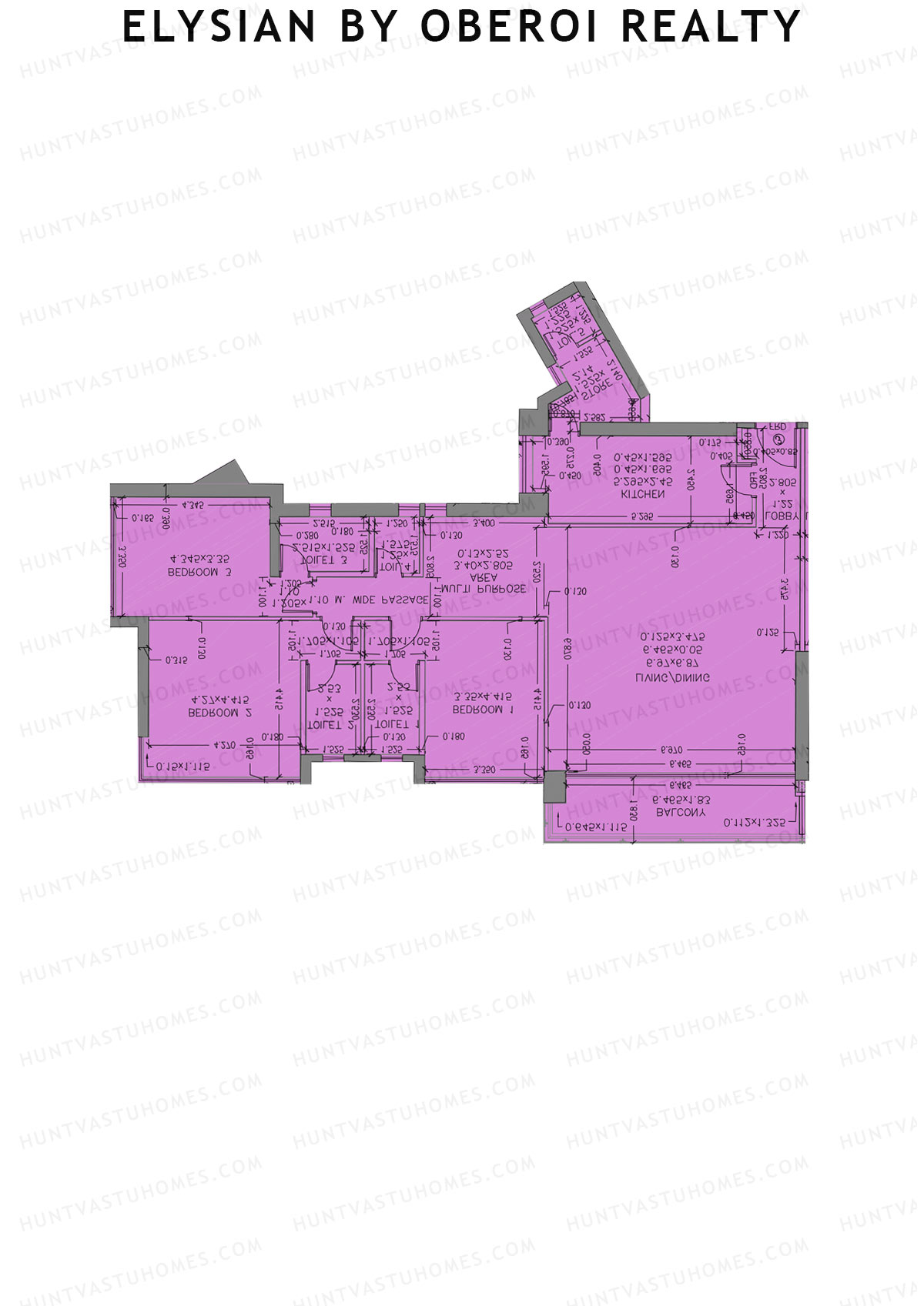 Elysian by Oberoi Realty Tower C Unit 2 Floor Plan