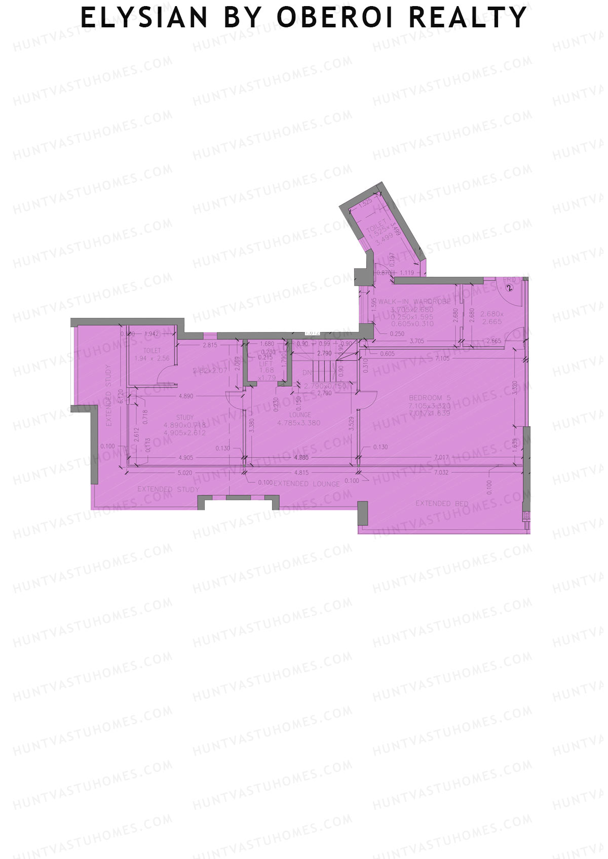 Elysian by Oberoi Realty Tower C Unit 2 (Type PH) Floor Plan