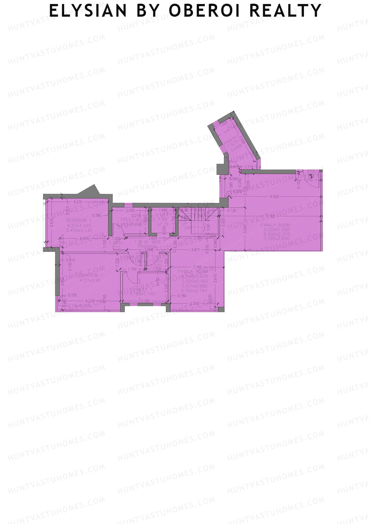 Elysian by Oberoi Realty Tower C Unit 2 (Type PH) Floor Plan