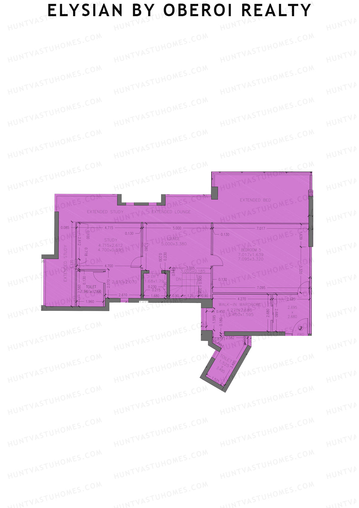 Elysian by Oberoi Realty Tower C Unit 3 (Type PH) Floor Plan