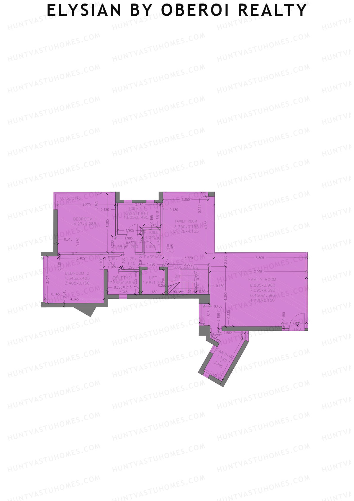 Elysian by Oberoi Realty Tower C Unit 3 (Type PH) Floor Plan