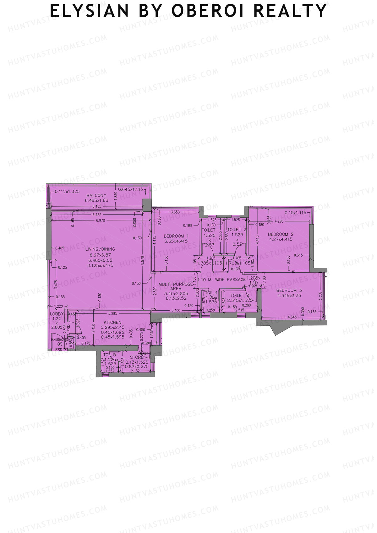 Elysian by Oberoi Realty Tower C Unit 4 Floor Plan