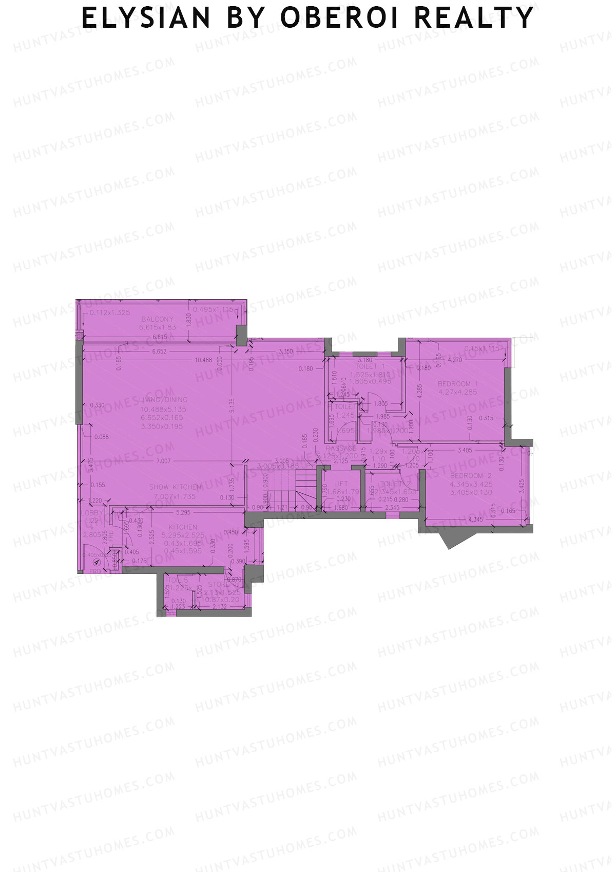 Elysian by Oberoi Realty Tower C Unit 4 (Type PH) Floor Plan