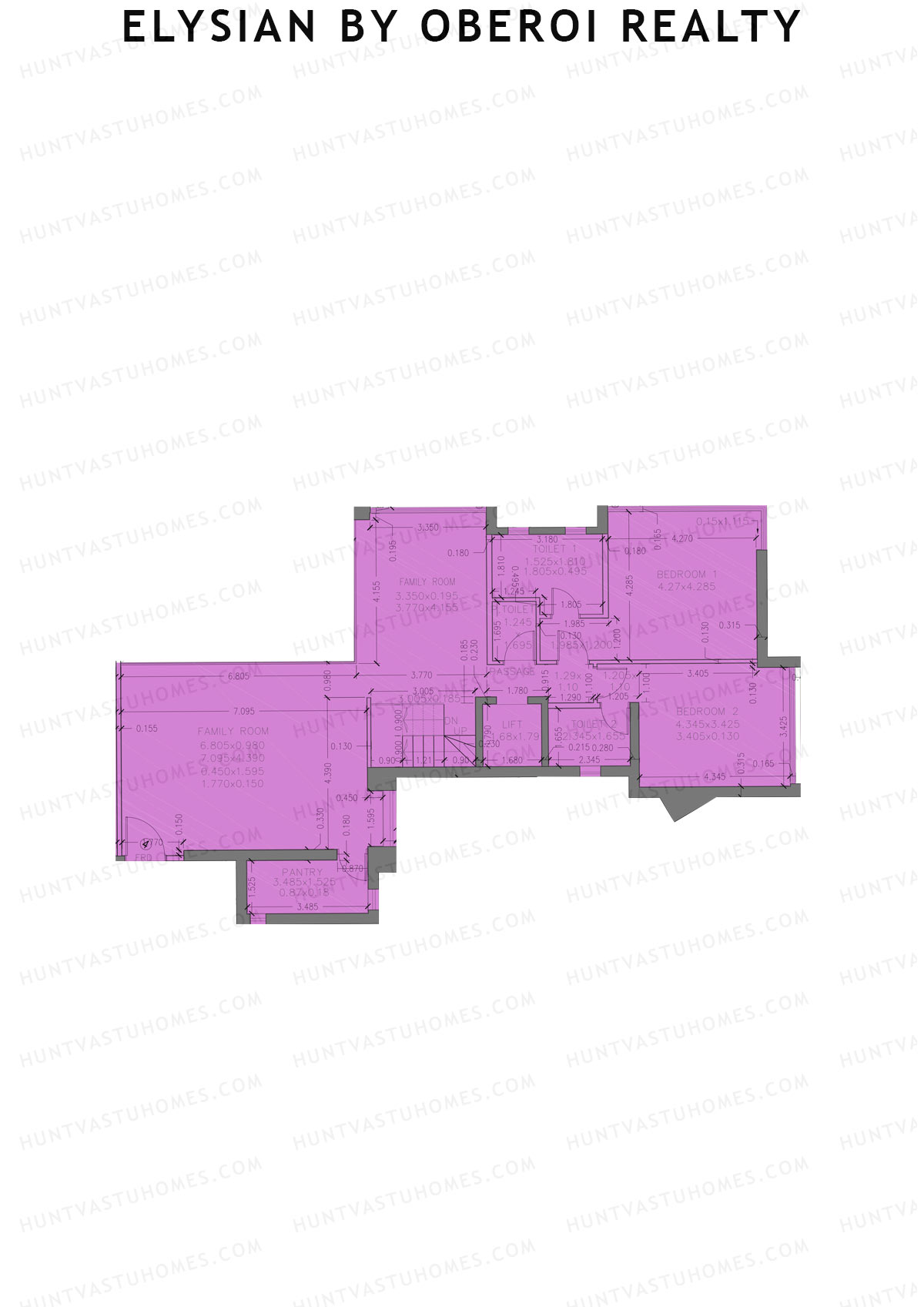 Elysian by Oberoi Realty Tower C Unit 4 (Type PH) Floor Plan