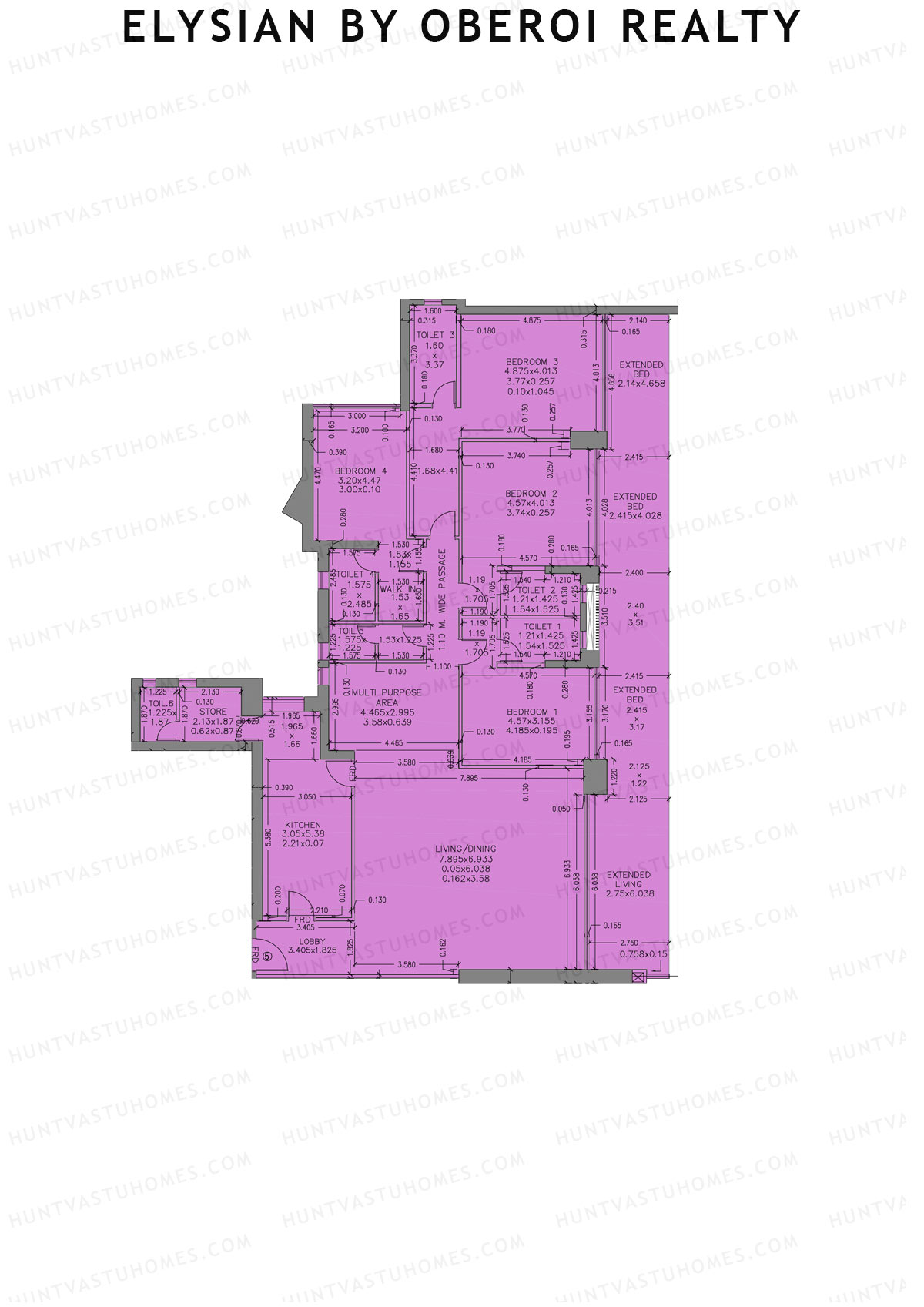 Elysian by Oberoi Realty Tower C Unit 5 Floor Plan