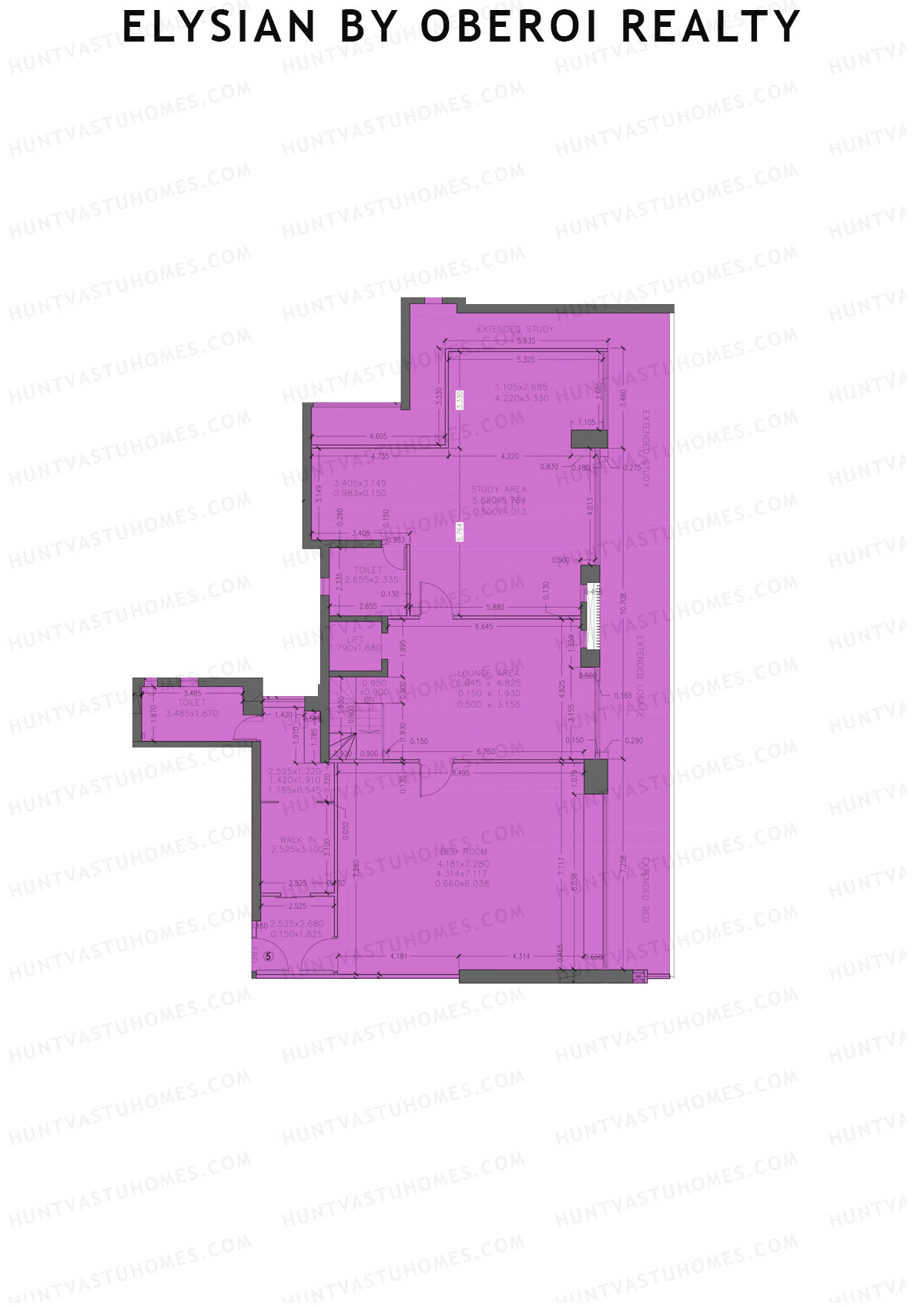Elysian by Oberoi Realty Tower C Unit 5 (Type PH) Floor Plan