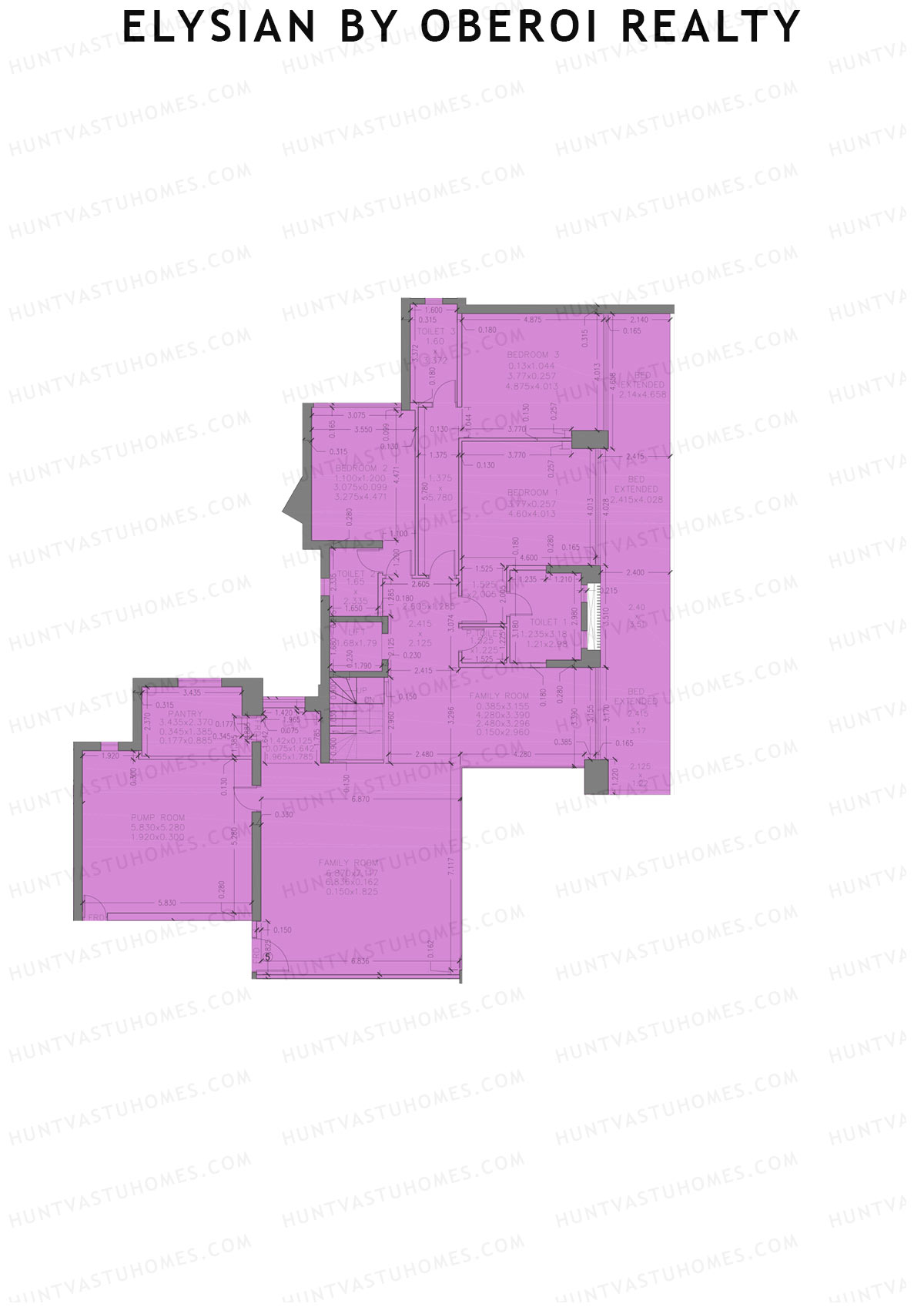 Elysian by Oberoi Realty Tower C Unit 5 (Type PH) Floor Plan