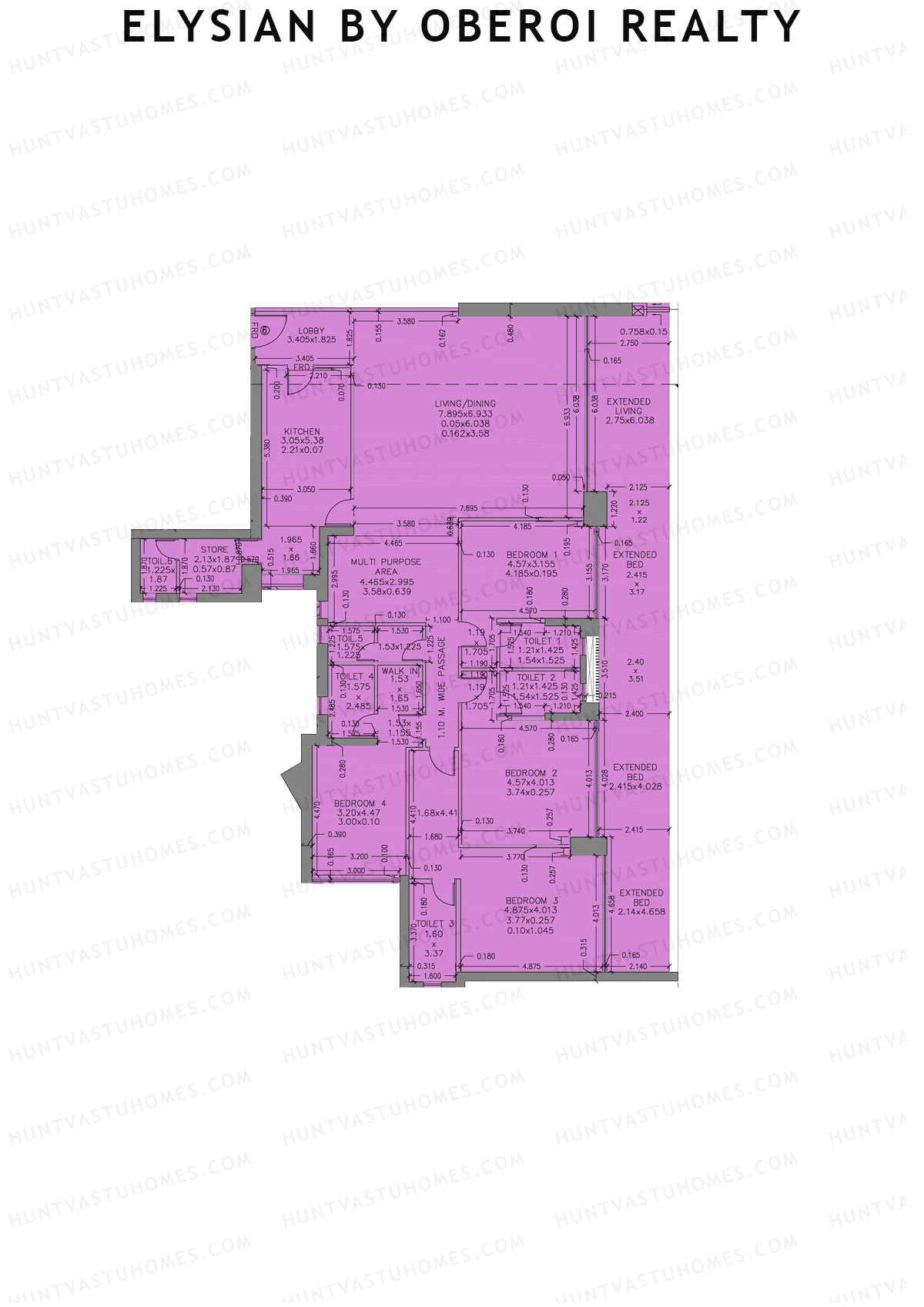 Elysian by Oberoi Realty Tower C Unit 6 Floor Plan