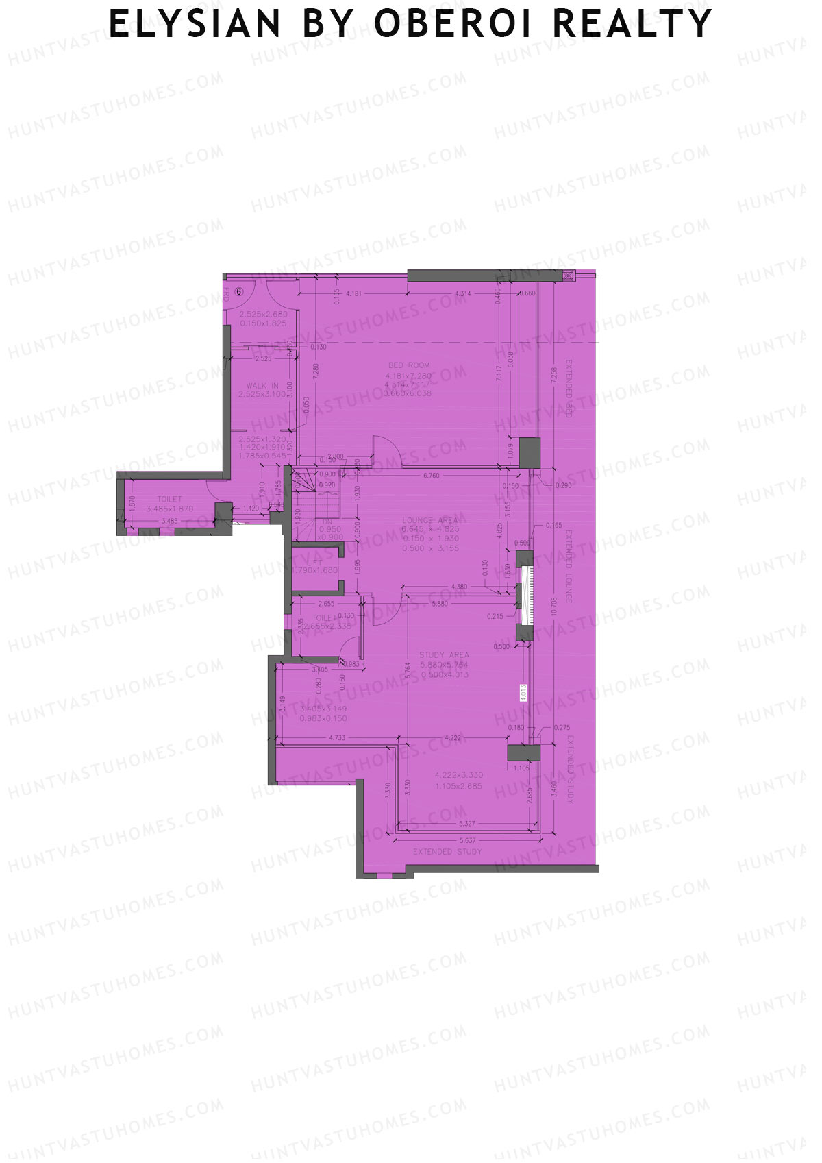 Elysian by Oberoi Realty Tower C Unit 6 (Type PH) Floor Plan